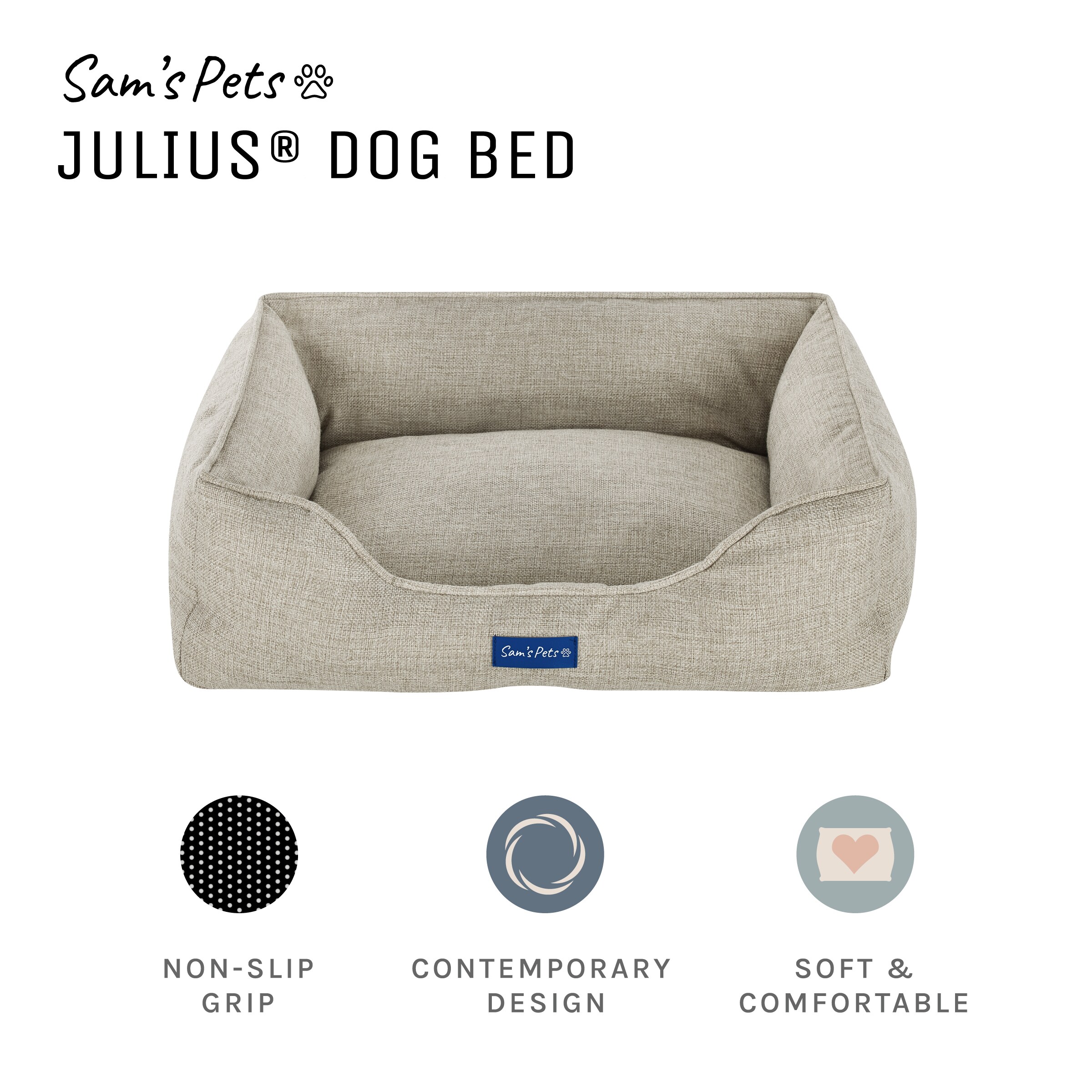 Sam's Pets Square Brown Bolster Dog Bed (Medium) in the Pet Beds