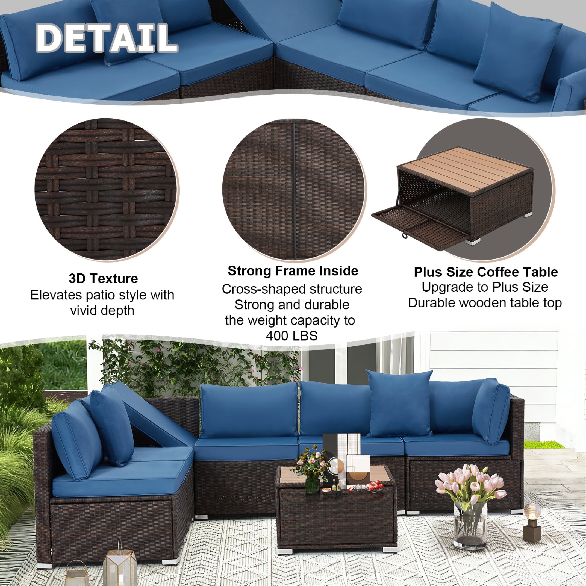 U-HOMY GG-0213BU-OT Patio-Conversation-Sets - View #4