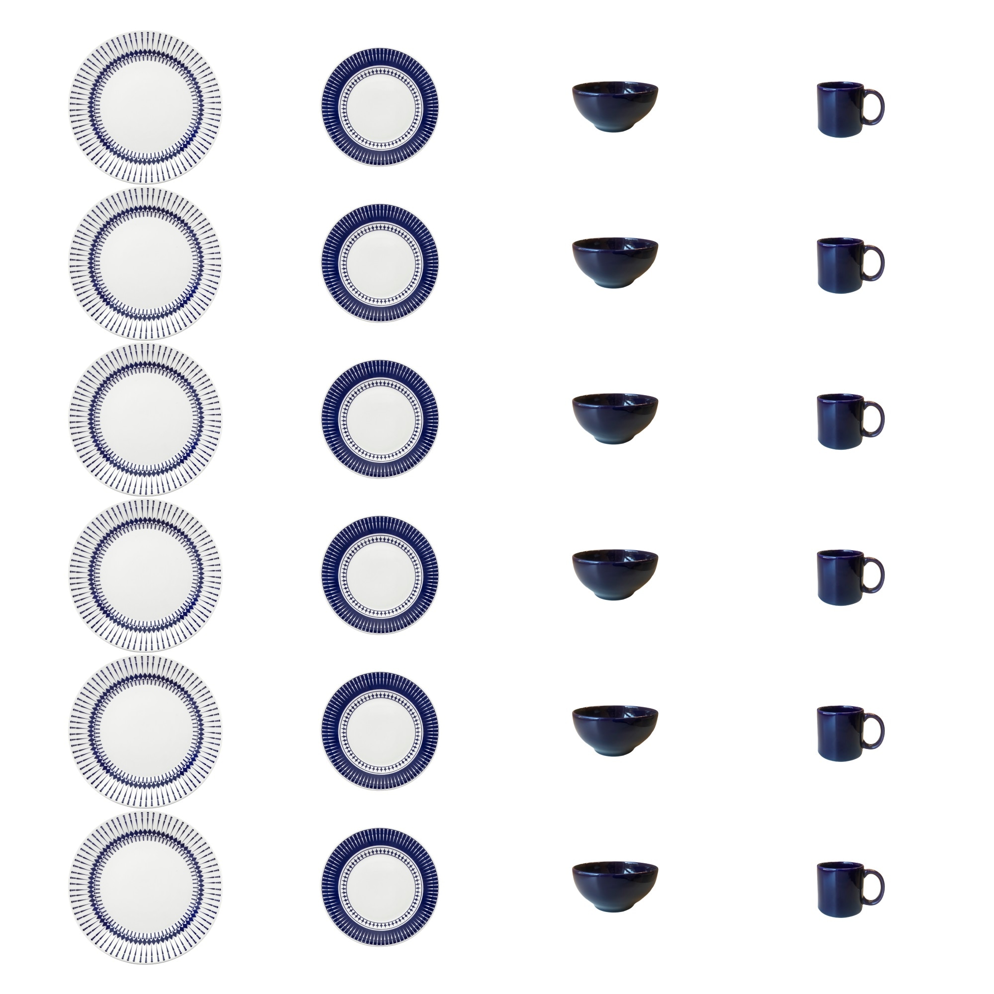Manhattan Comfort 6-AM19-1645 24 -Piece Earthenware Dinnerware