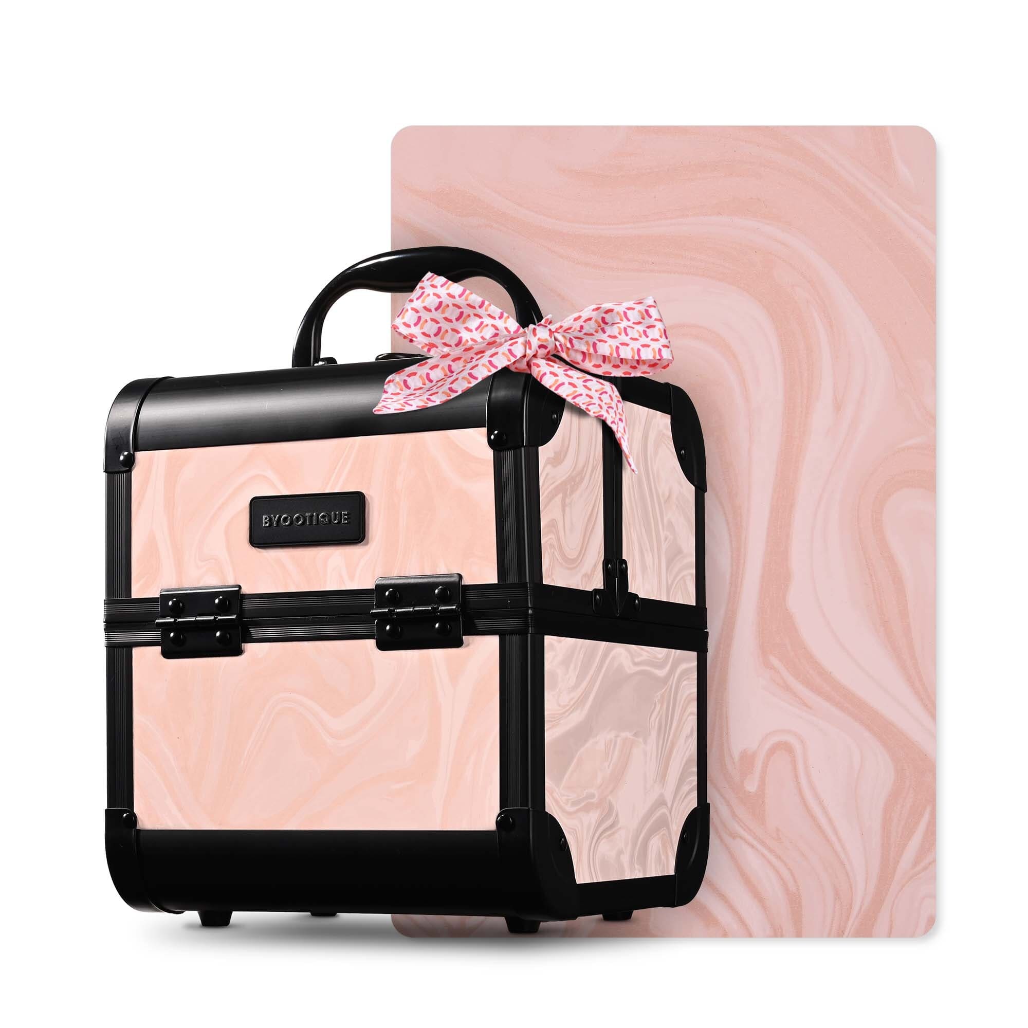 Yescom 12MKC028-S-CTB12-LO Byootique Makeup Train Case Cosmetic Organizer with Mirror Tray Artist CB Dusk