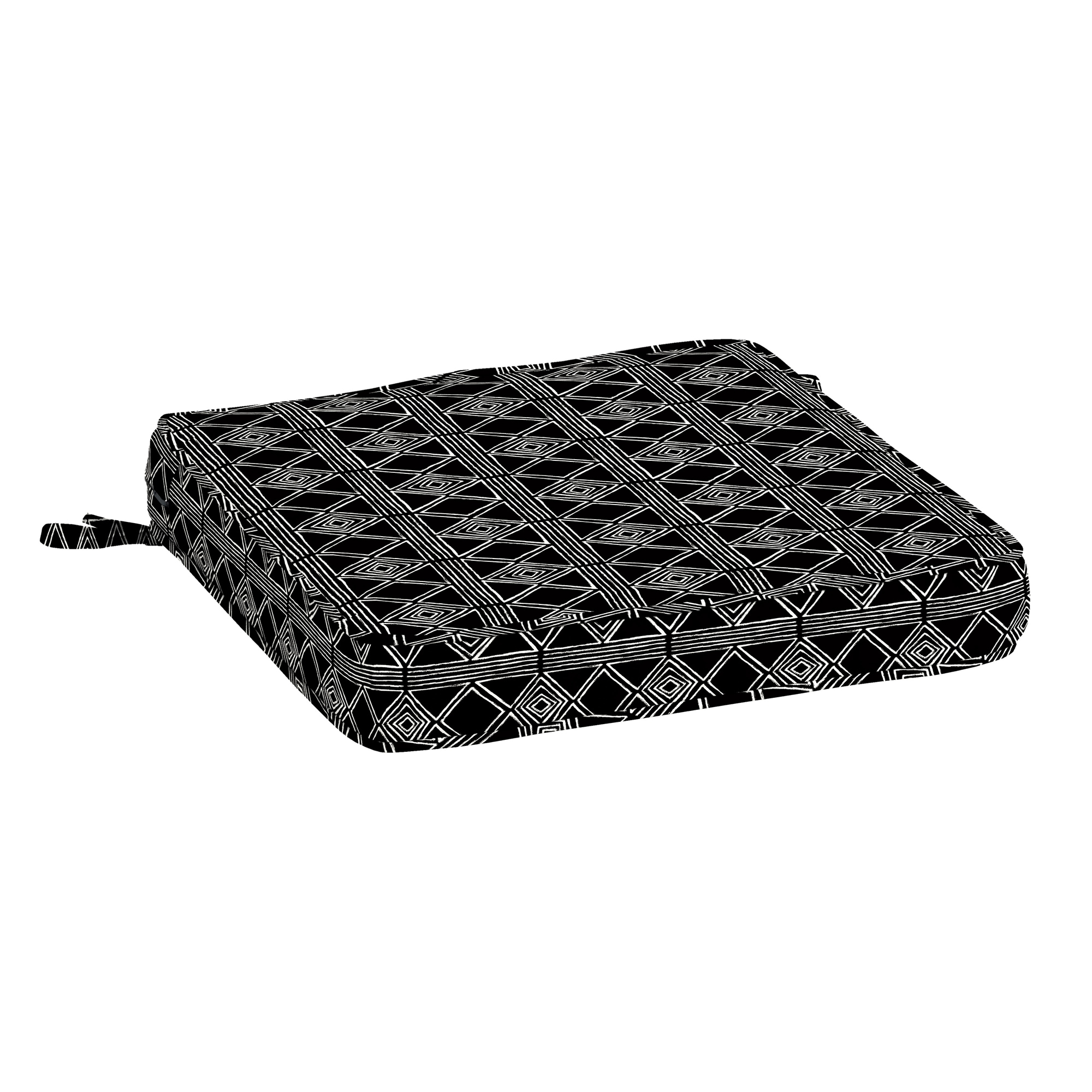 ARDEN ZN04F04B-DKZ1 ProFoam Essentials 20-in x 20-in Black Global Stripe Patio Chair Cushion