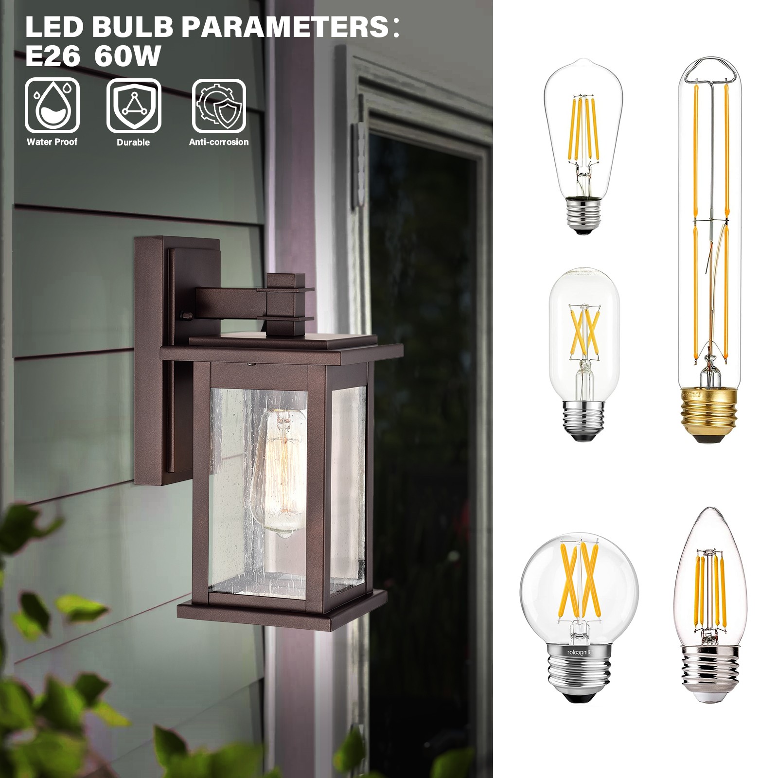 Transitional Seedy Glass & Bronze 13" Outdoor Wall Sconce