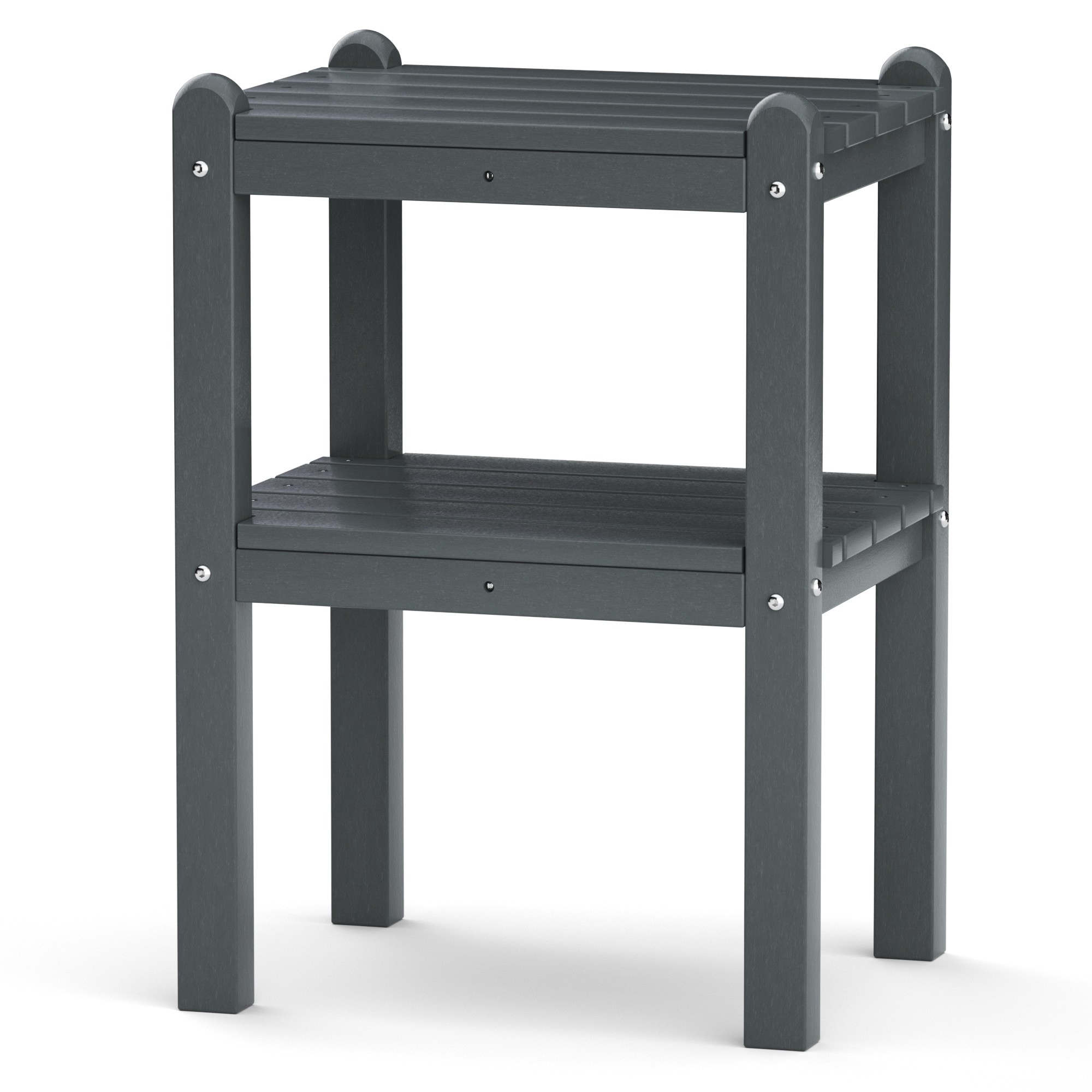 Poly furniture ST-HE03-GY Double outdoor rectangular side table Rectangle Outdoor End 14.17-in W x 18.5-in L