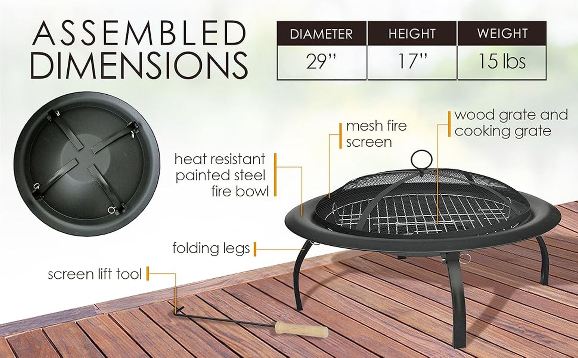 Fire Sense 60838 Outdoor-Woodburning-Firepits - View #7