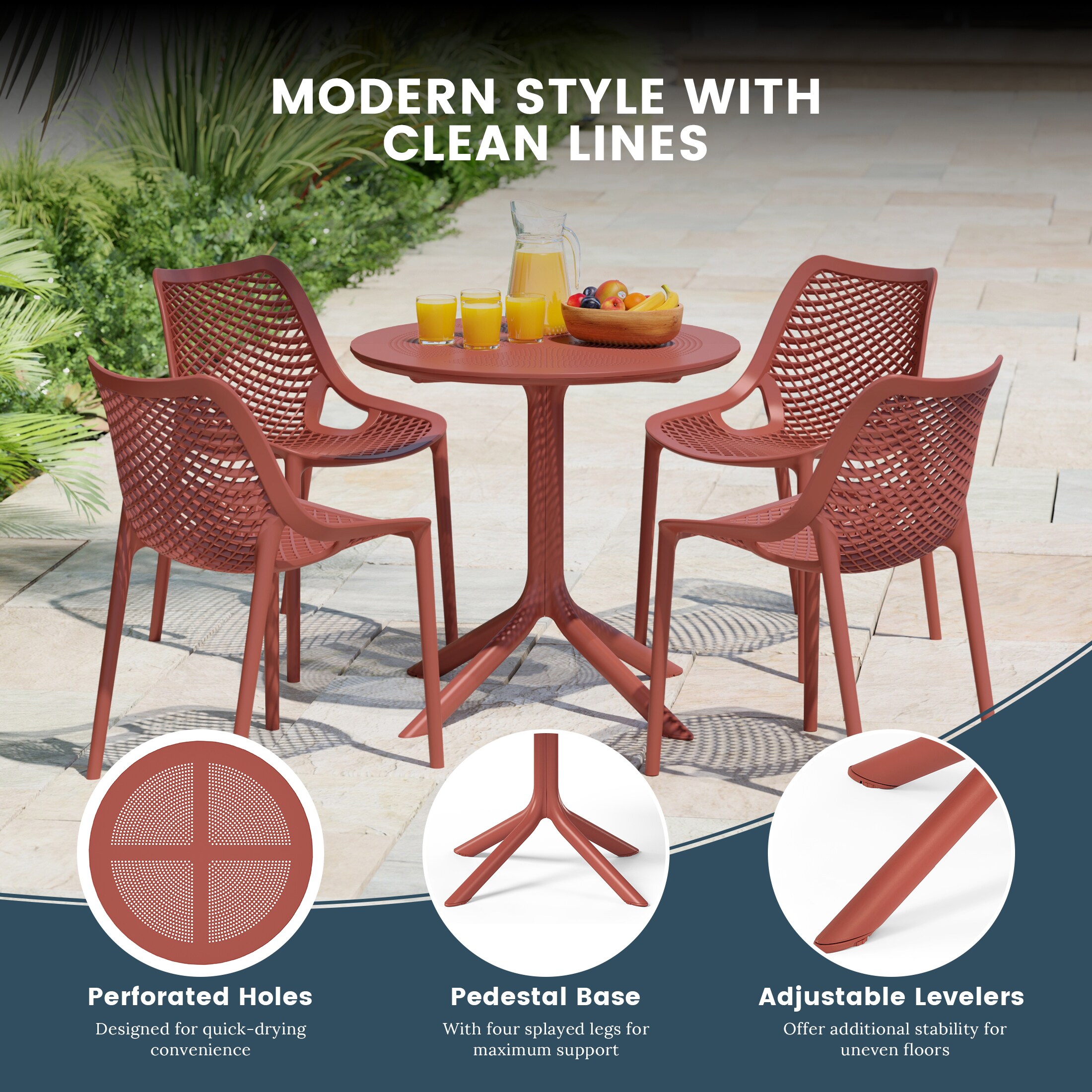 Westin Furniture OP3090-RD Patio-Dining-Sets - View #8