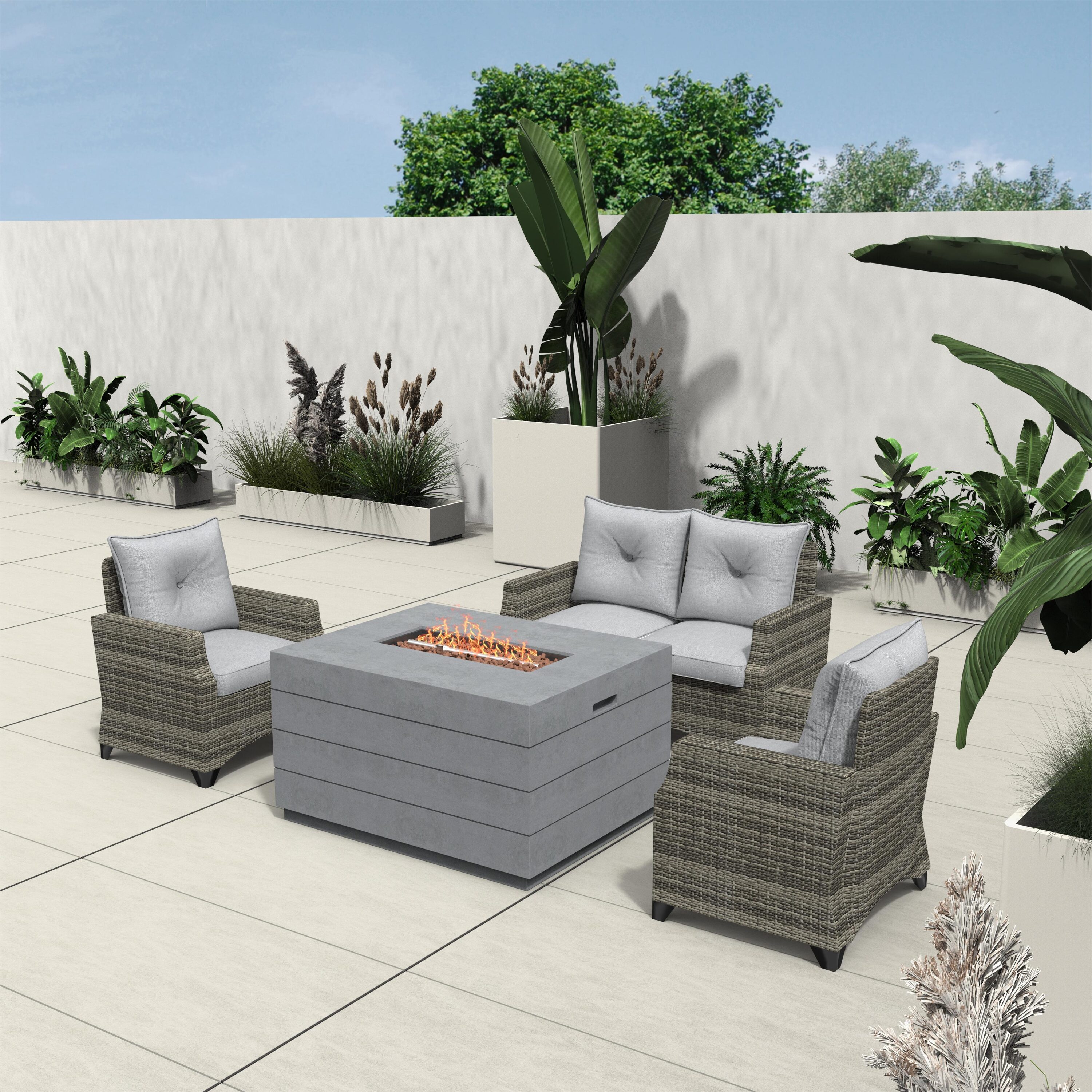 Direct Wicker DWG-1801P2150-GR Patio-Conversation-Sets - View #2