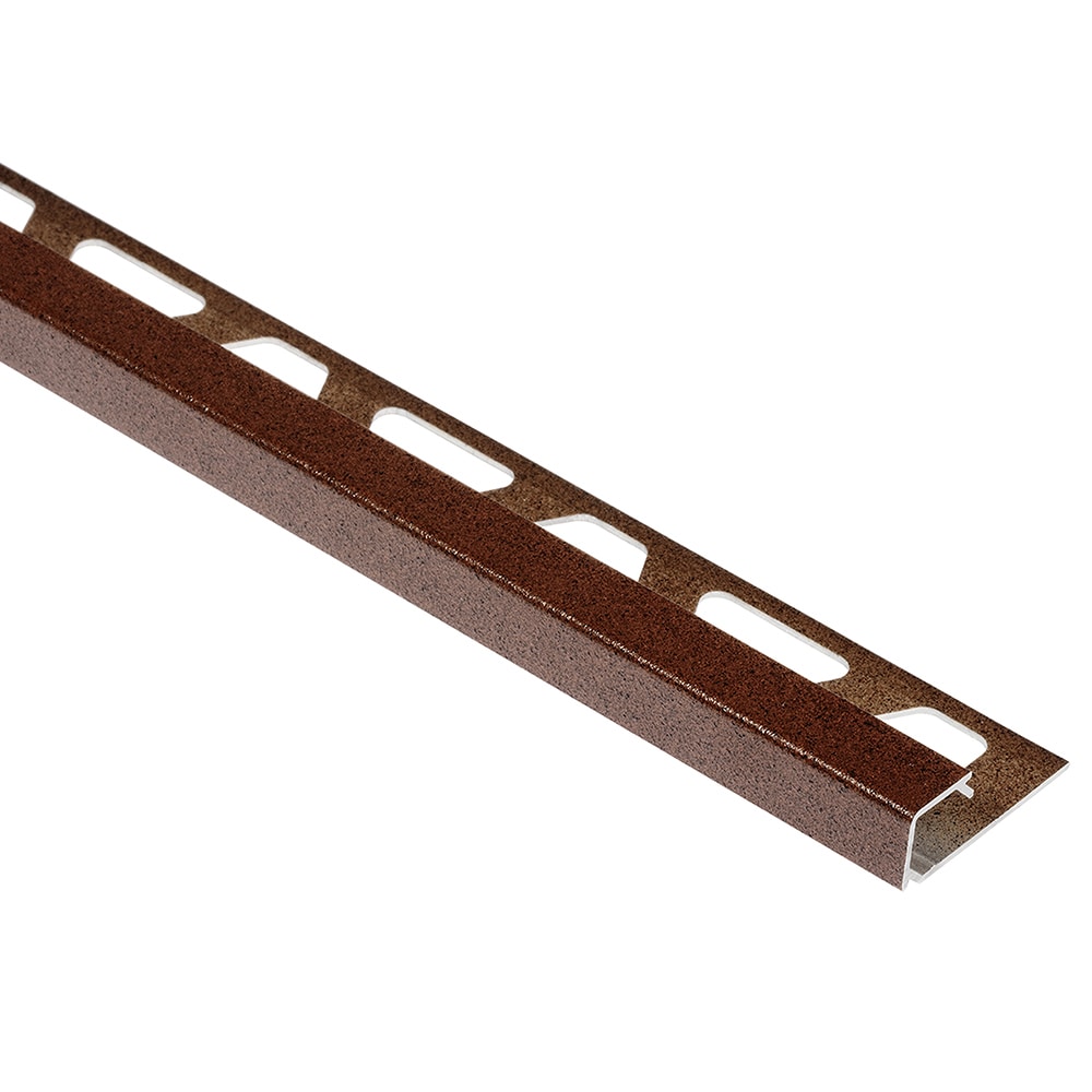 Schluter Systems Q125TSR Quadec 0.5-in W x 98.5-in L Rustic brown textured color-coated aluminum Aluminum Square edge Tile Edge Trim