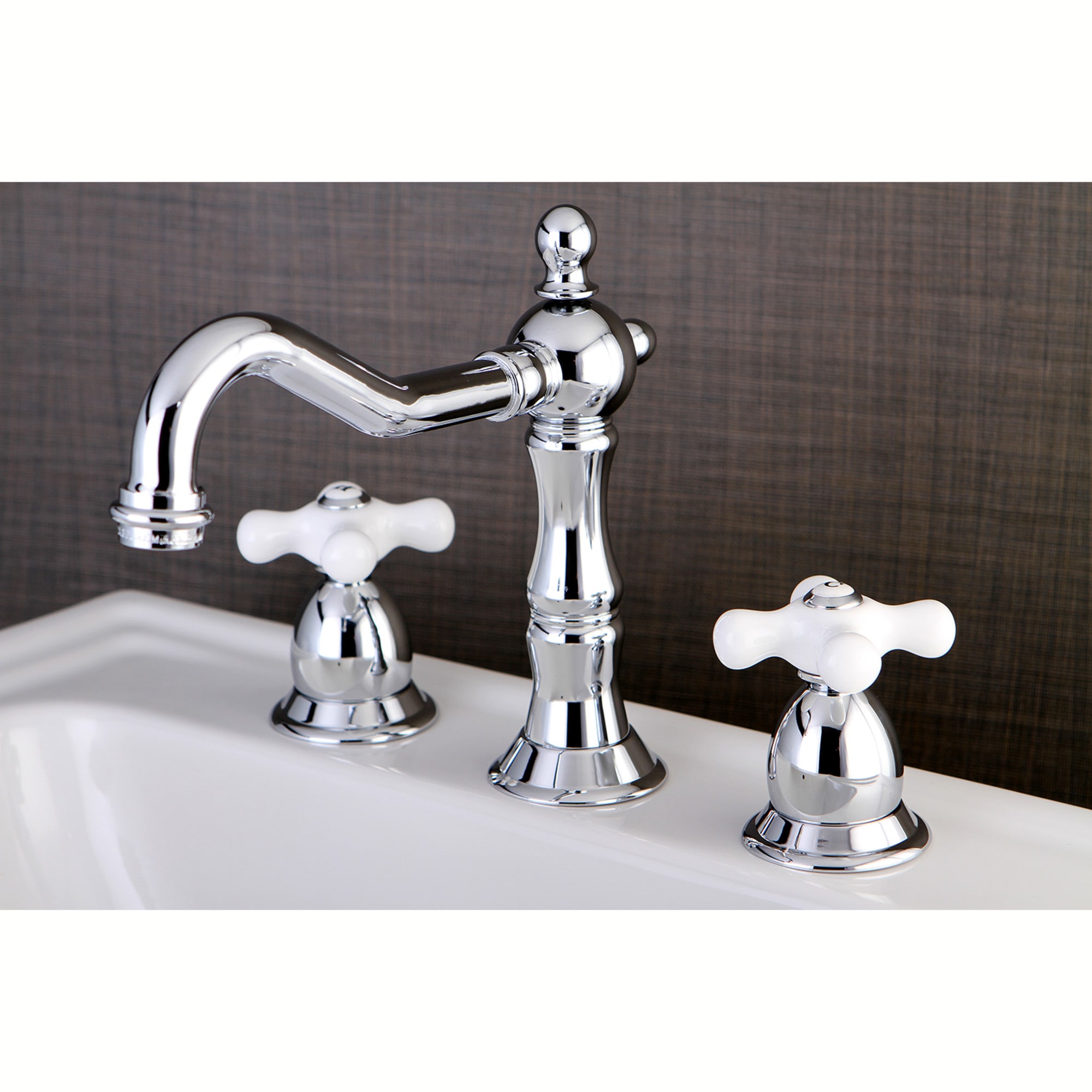 Elements of Design ES1971PX Chrome Widespread 2-handle High-arc Residential Handle Bathroom Sink Faucet with Drain