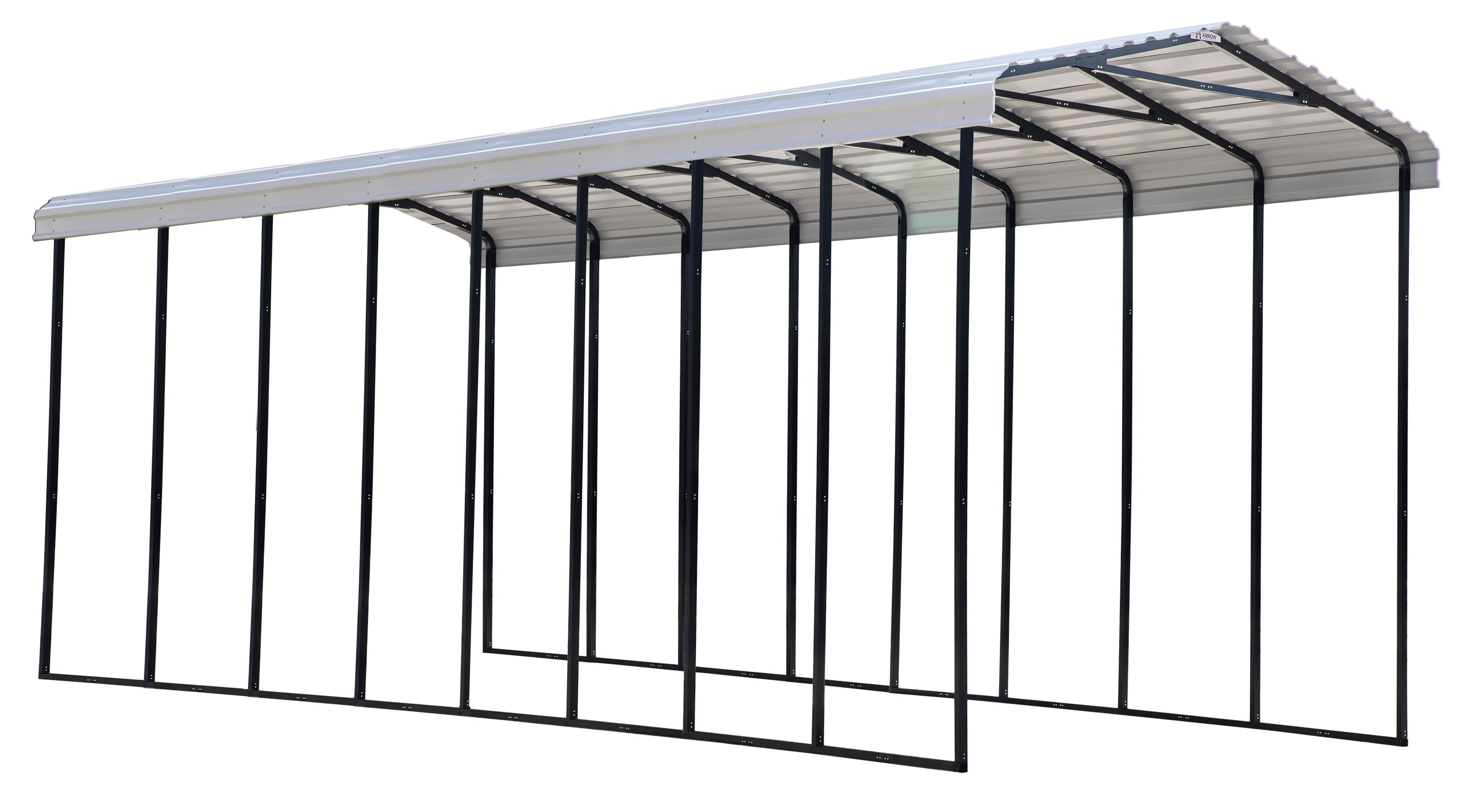 Arrow CPH143814 14-ft W x 38-ft L x 14-ft H Eggshell Metal Carport with Metal Roof