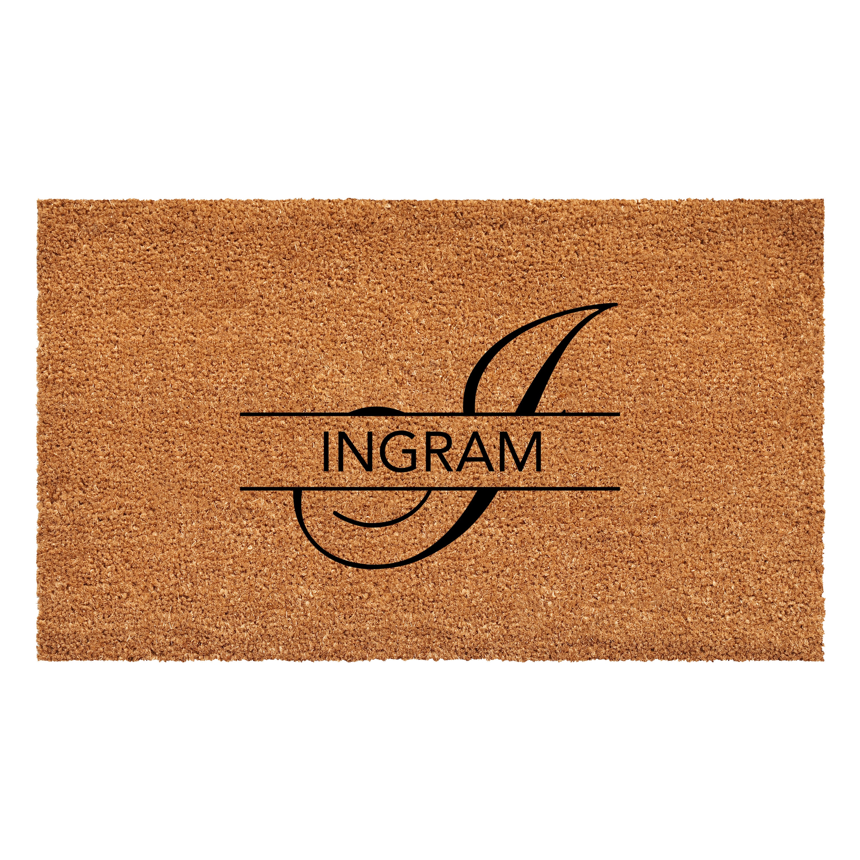 Callowaymills 111182448 2-ft x 4-ft Natural, Black Coir/Vinyl Rectangular Indoor or outdoor Decorative Door mat