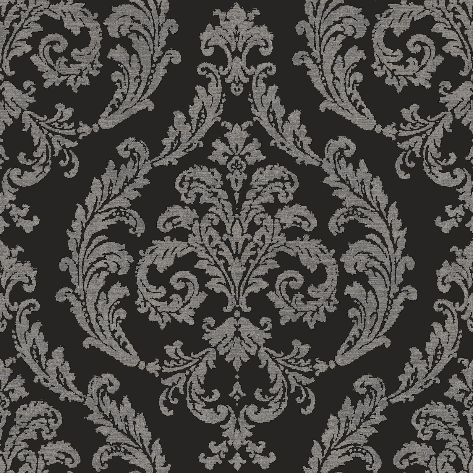 Galerie Palazzo 2 Silk Damask Black Wallpaper G68676