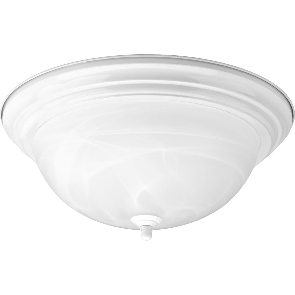 White Alabaster Glass 3-Light Flush Mount Ceiling Fixture