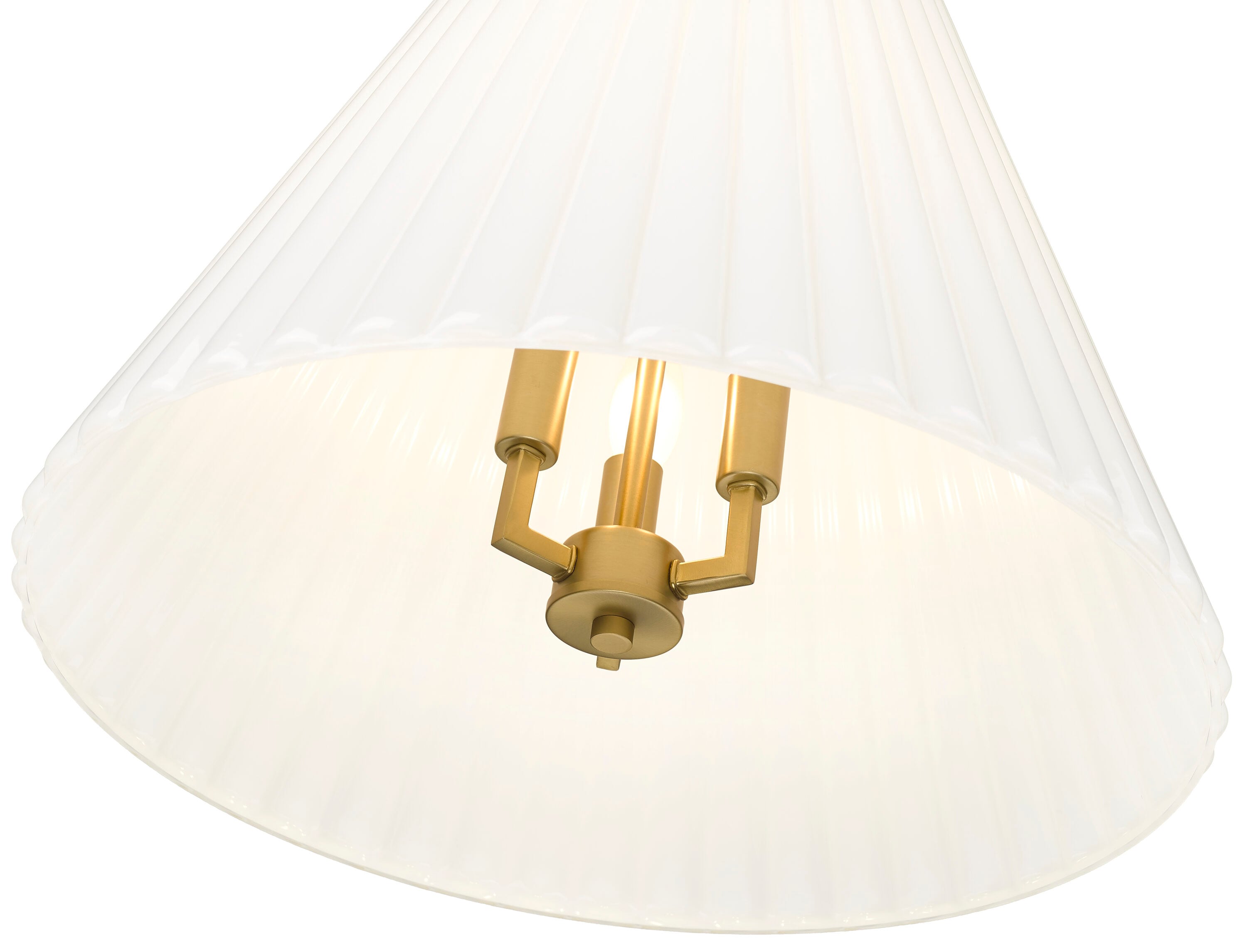 Modern Gold 18" Glass and Steel 3-Light Pendant