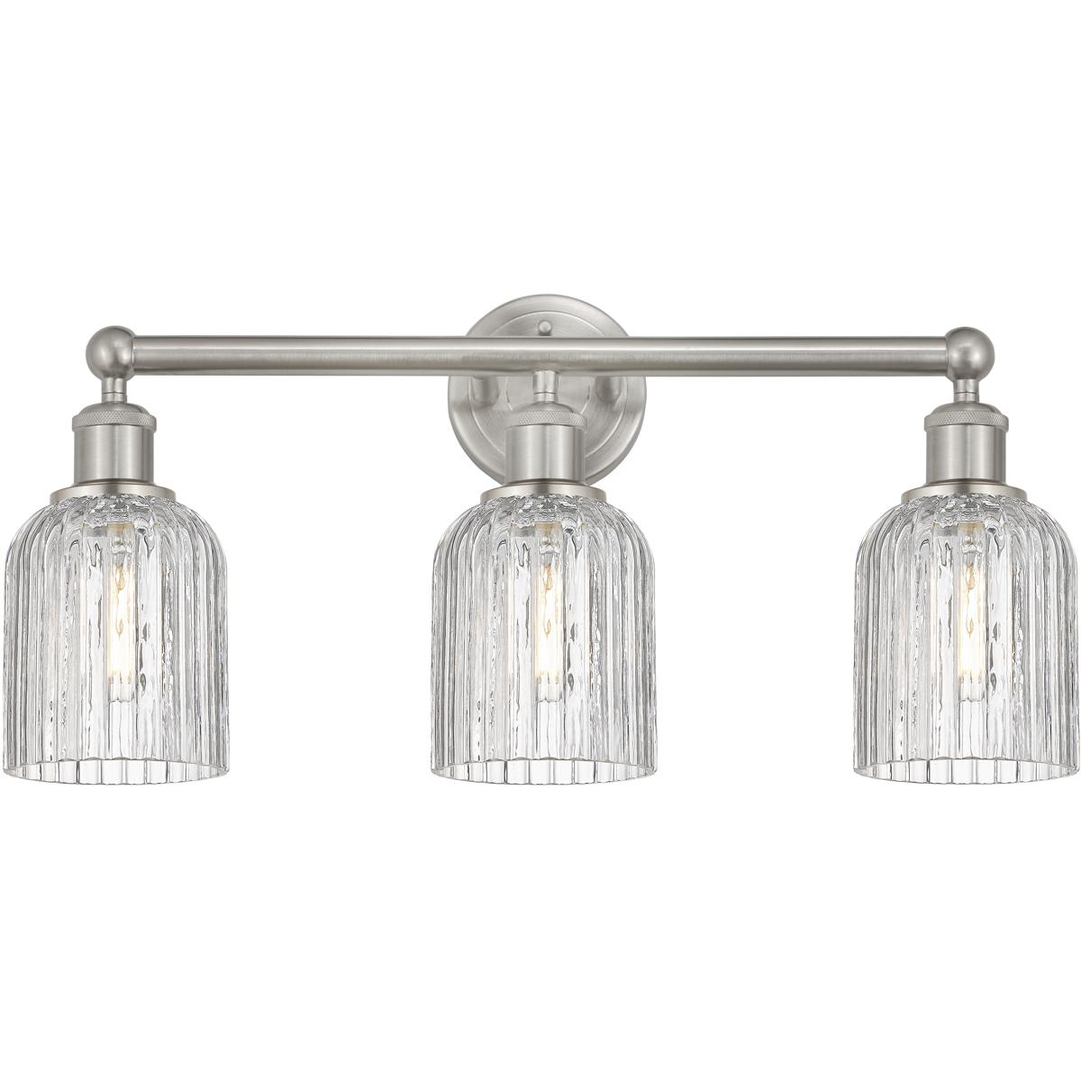 Innovations Lighting -  616-3W-SN-G559-5CL Bridal Veil Bathroom Vanity Light Satin Nickel