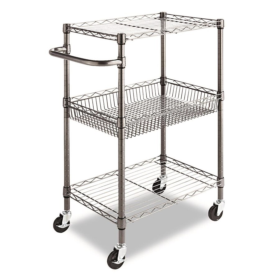 Alera Gray Metal Base with Steel Metal Top Kitchen Cart (28-in x 16-in x 39-in) Alera Gray Metal Base with Steel Metal Top Kitchen Cart (28-in x 16-in x 39-in)