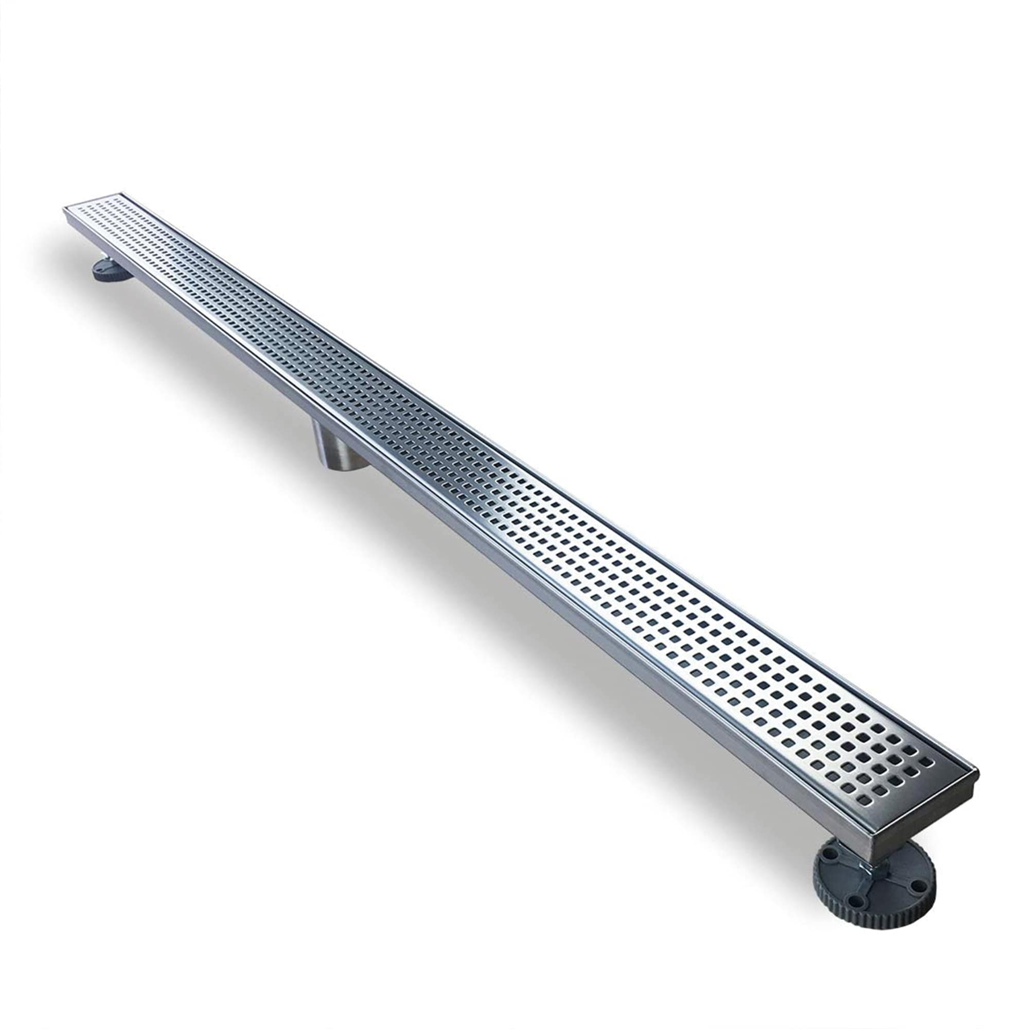 Neodrain ZA3-60-G03-BR 60-in Stainless Steel Linear Shower Drain with Square Pattern Surface