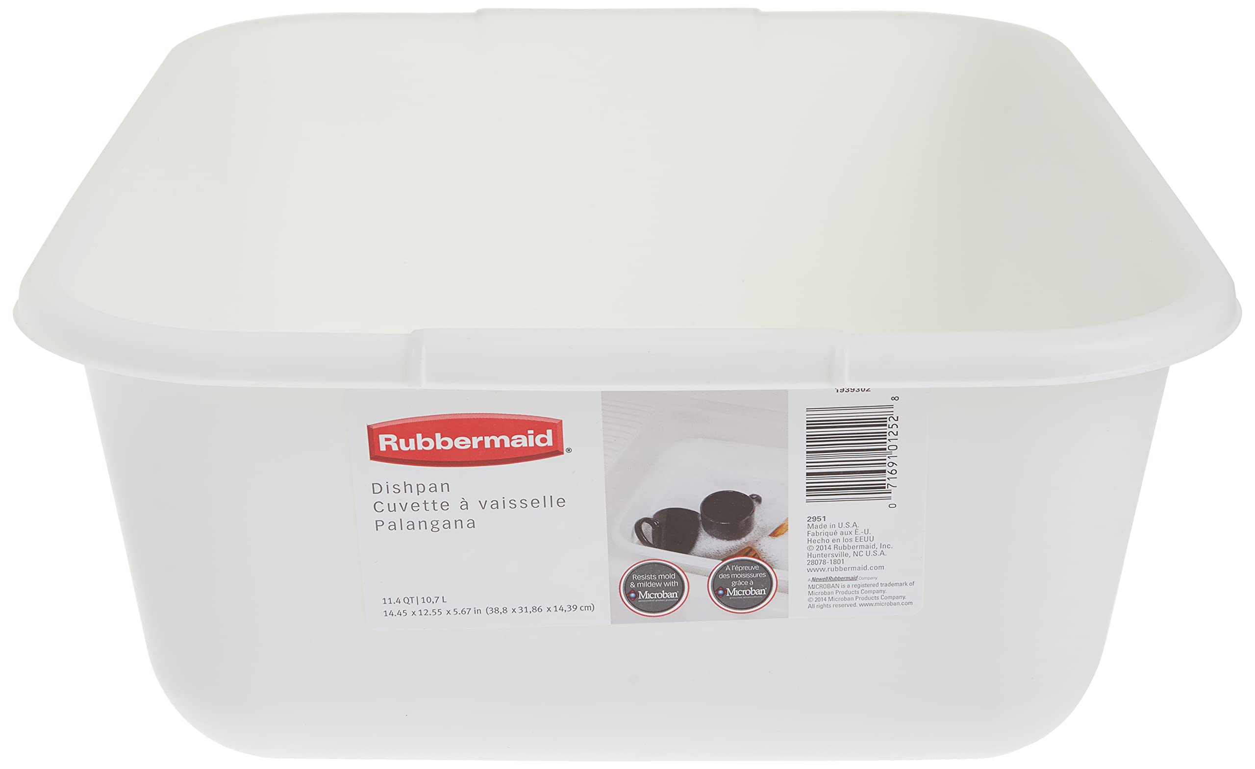Rubbermaid 2951-AR White Rectangular Dish Pan 11.4 qt in the Dish Racks ...