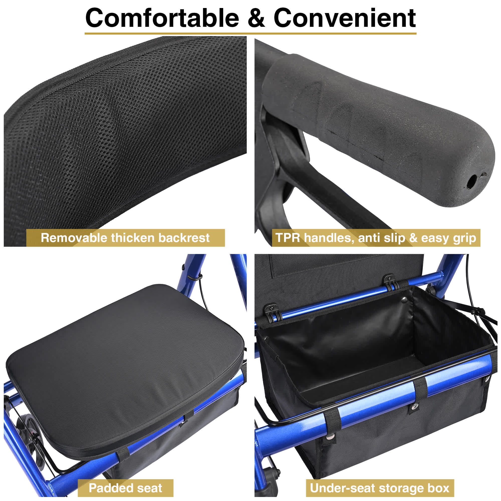 Yescom 38RLT001-9268-03-LO Walkers-Wheelchairs-Rollators - View #4