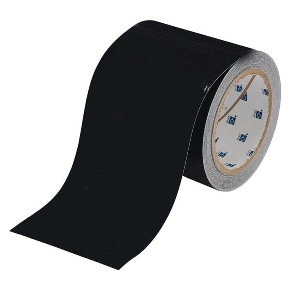 Brady Floor Marking Tape Polyester No Legend Black 4 in W. 8 mil Thickness