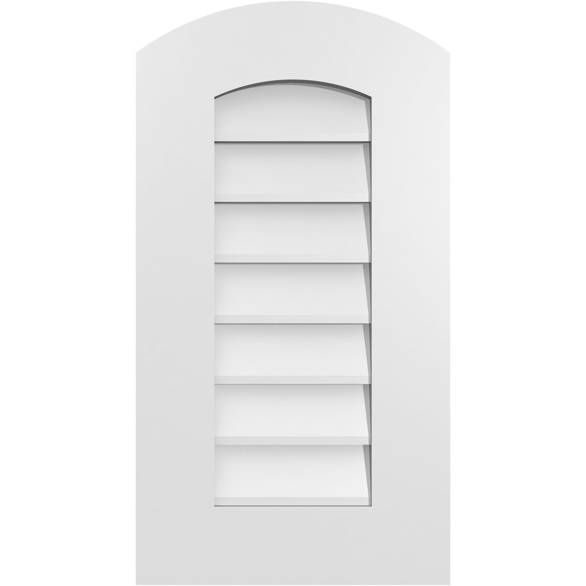 Ekena Millwork GVPAR14X2601SN 14-Inches x 26-Inches Off-white Round top PVC Gable Louver Vent