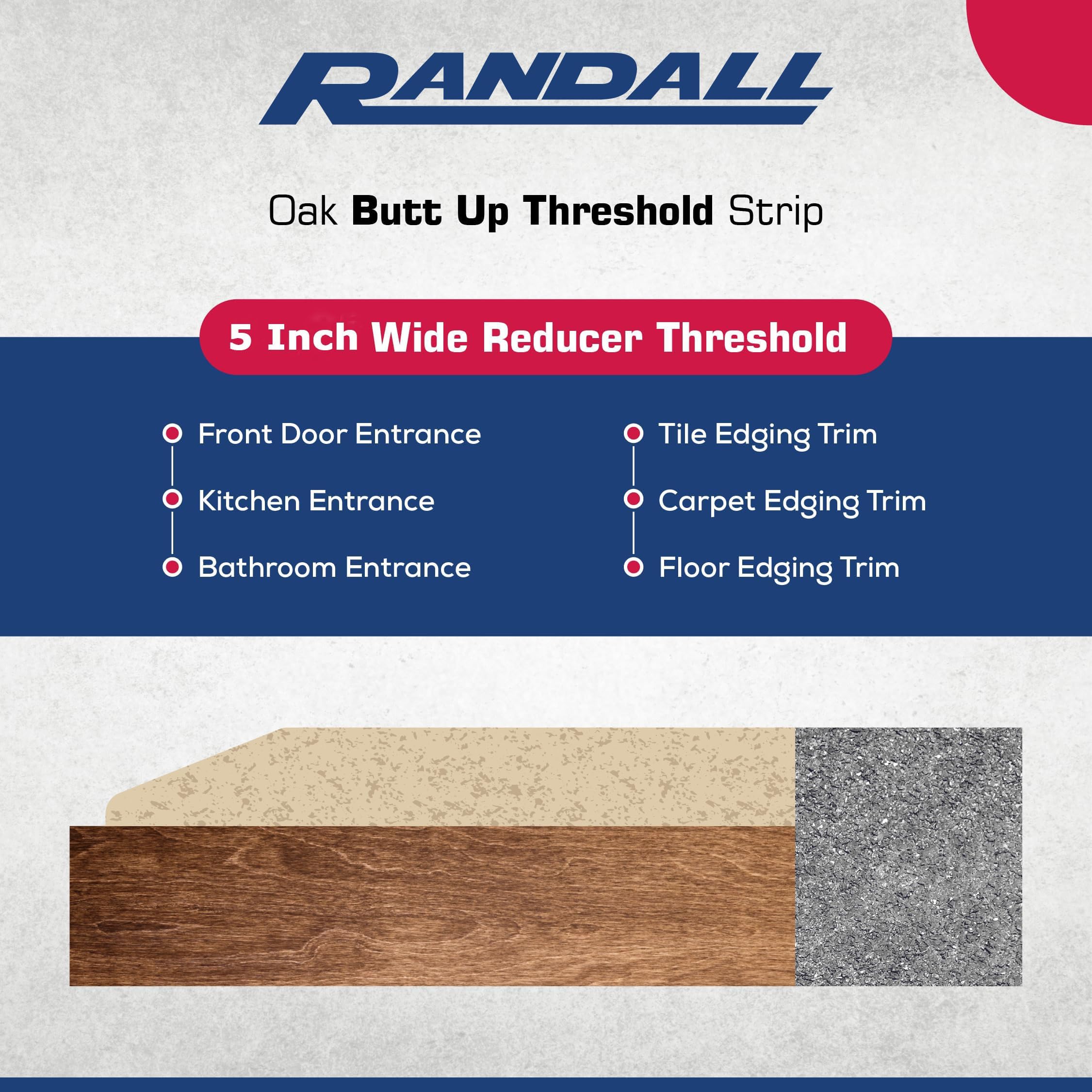 Randall Manufacturing Co., Inc 72inch Unfinished Oak Reducer Threshold ...