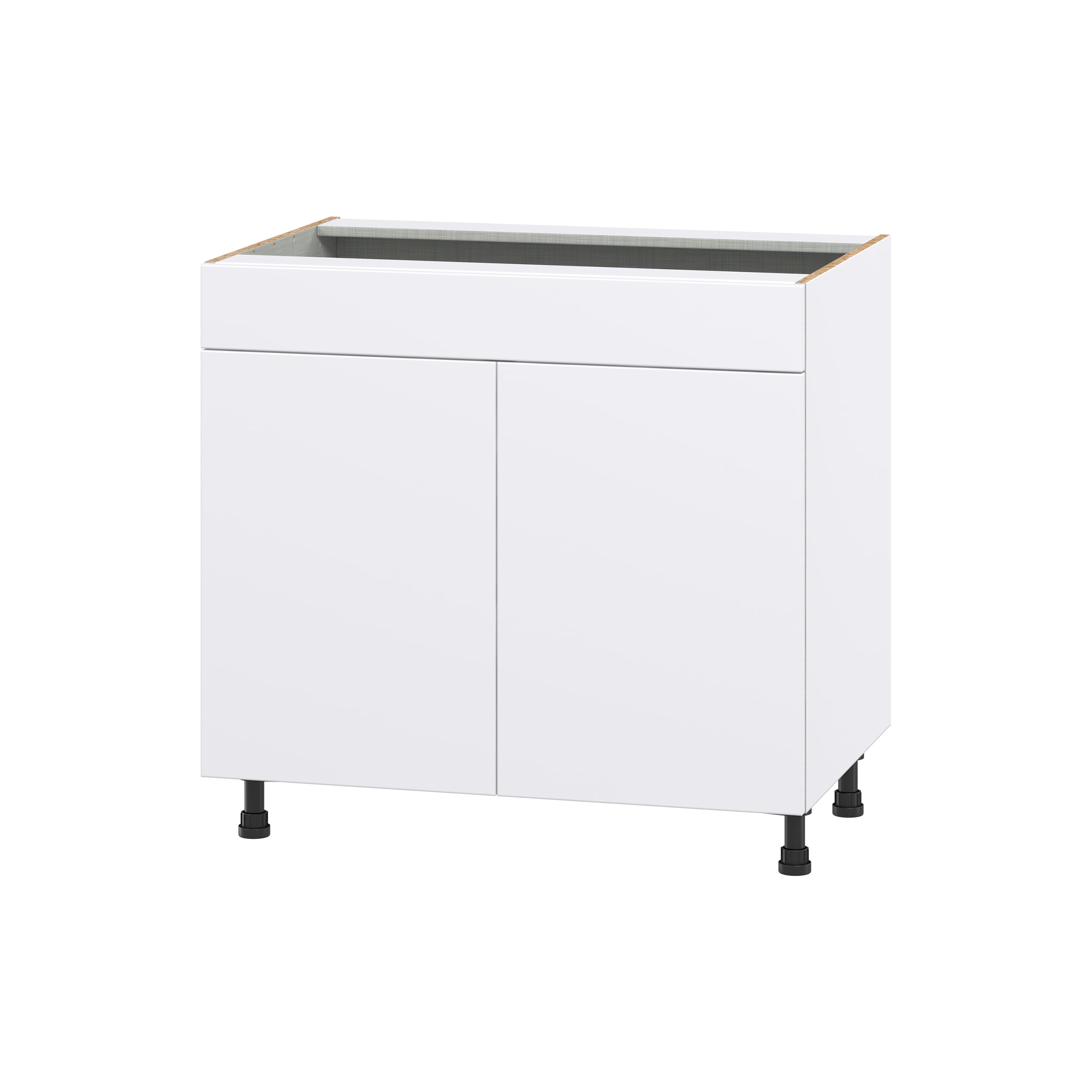 Hugo&Borg Lasalle 36-in W x 34.5-in H x 21-in D Bright White Slab Sink Base Fully Assembled Cabinet (Flat Panel Slab Style)