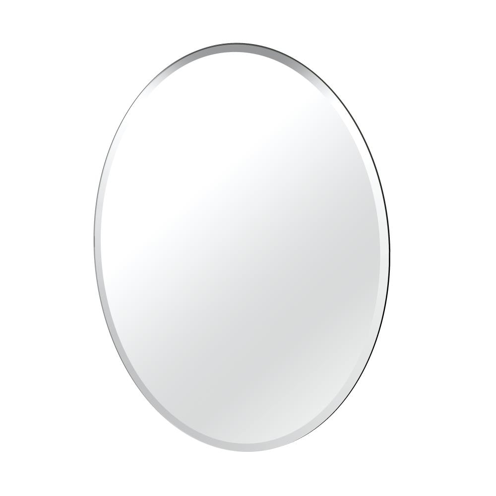 Gatco 1801 Flushmount 24-in x 32-in Beveled Frameless Oval Bathroom Vanity Mirror ( Clear )