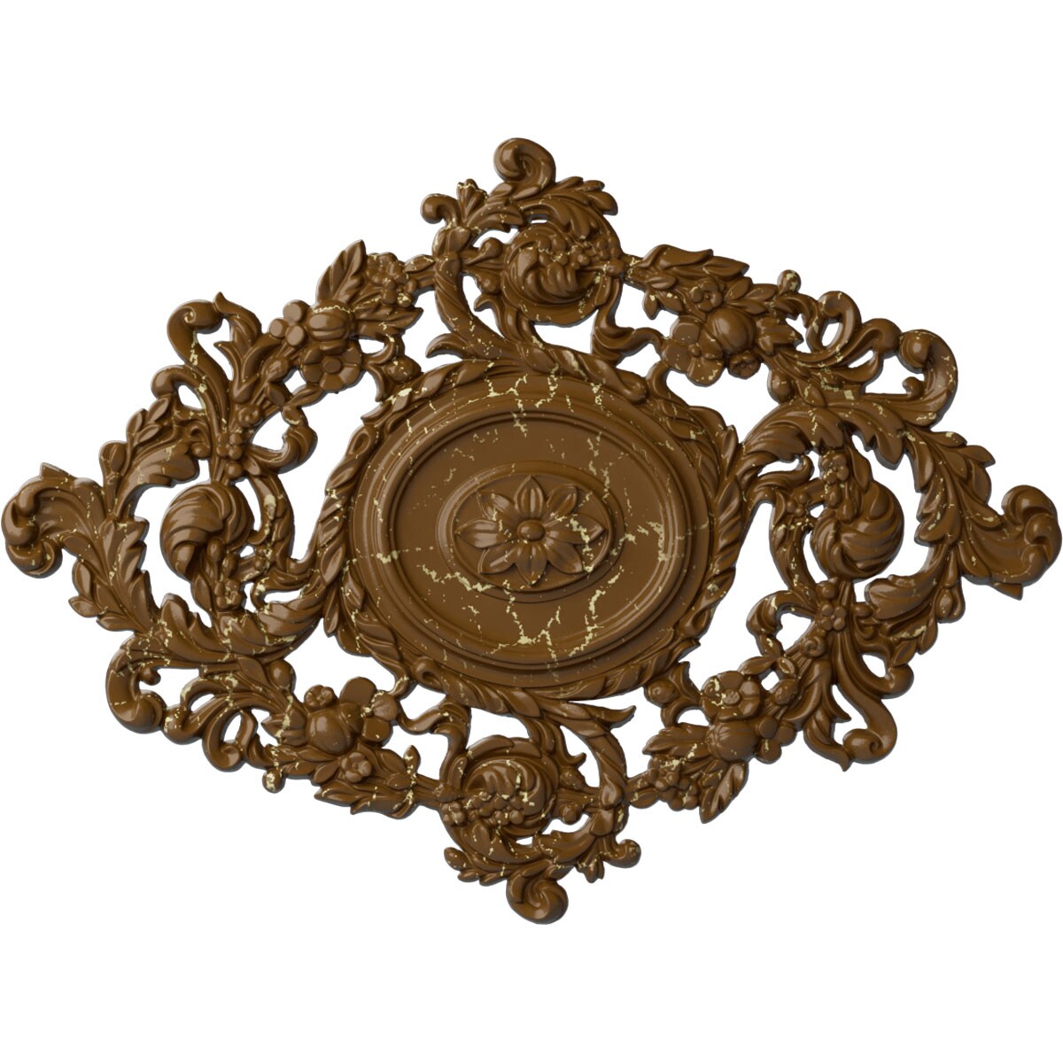 Ekena Millwork CM30KTSTC Katheryn 30.375-in W x 22.5-in L Painted Smokey Topaz Crackle Polyurethane Whole Ceiling Medallion