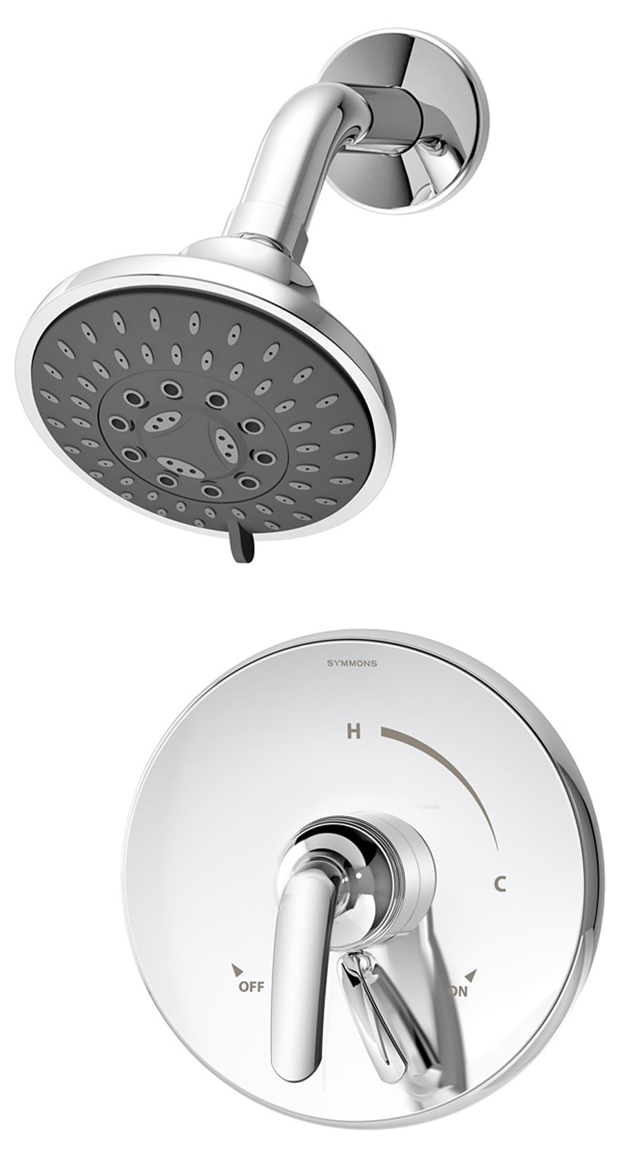 Symmons S-5501-1.5-TRM Elm Polished Chrome 1-handle Multi-function 4.1-Inches Round Shower Faucet