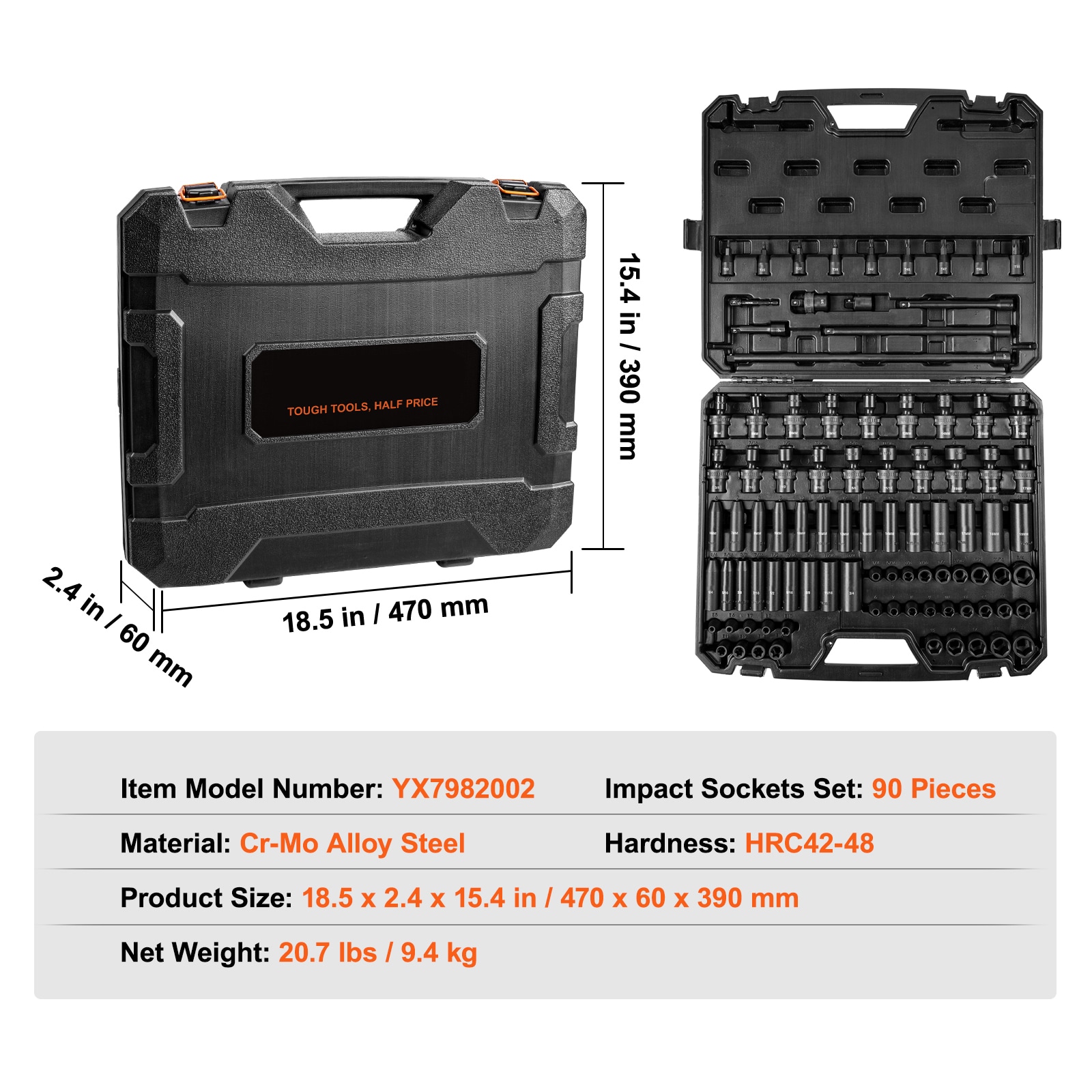VEVOR SCCJ38SAECRM03468V0 Impact-Socket-Sets - View #7