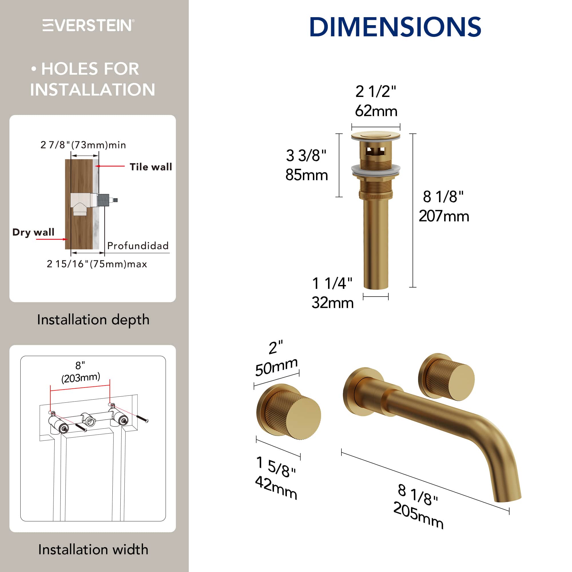 EVERSTEIN SFS-1150-GD Lavatory-Faucets - View #12