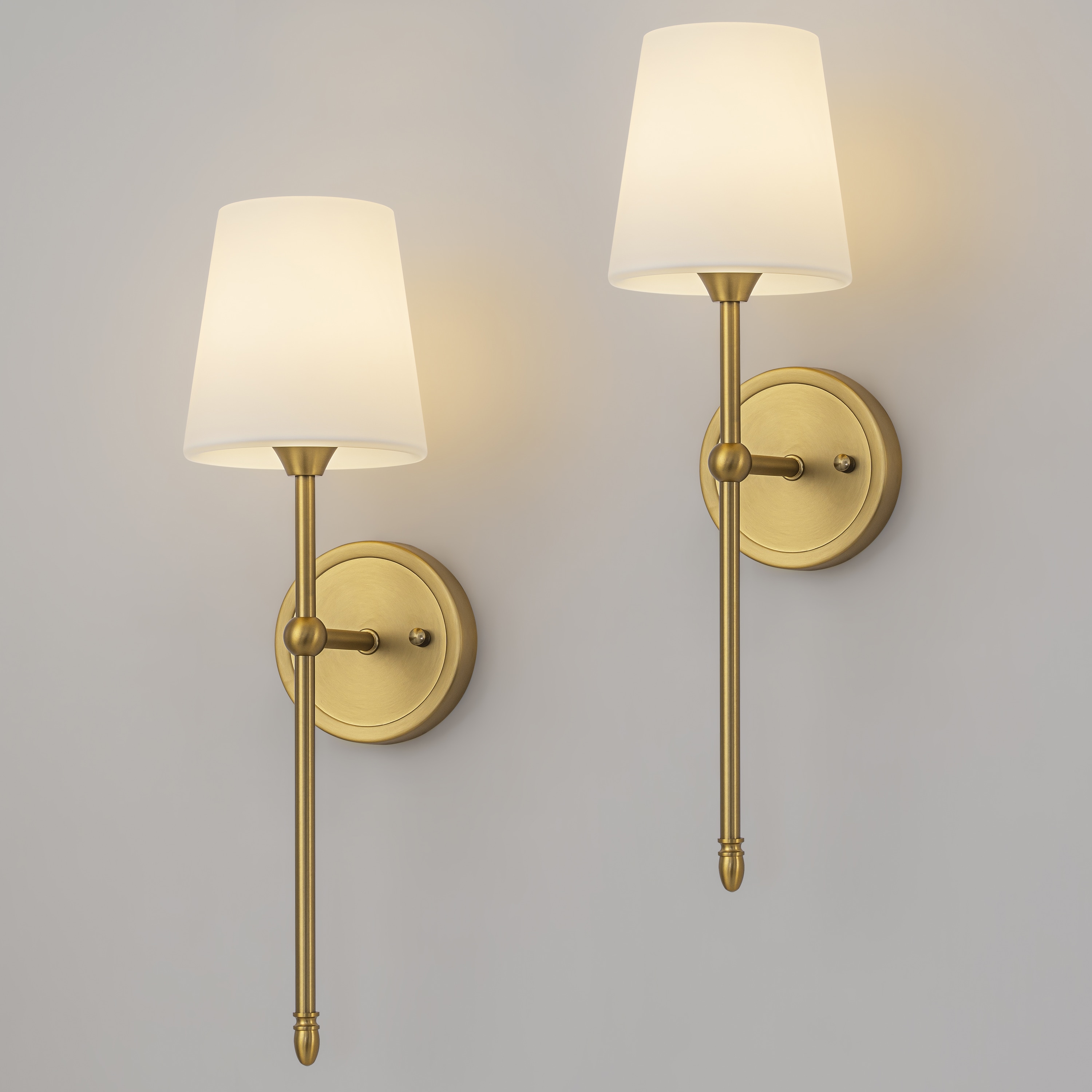 GoYeel 5.5-in W 2 -Light Gold Hardwired Dry Wall Sconce