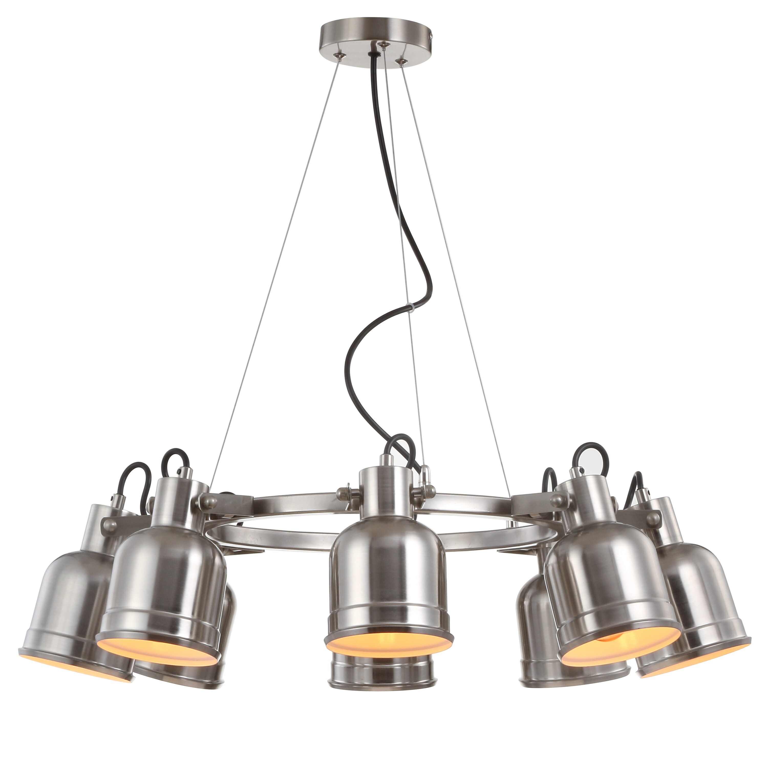 Liam 26.5" Polished Chrome Nickel Drum LED Chandelier