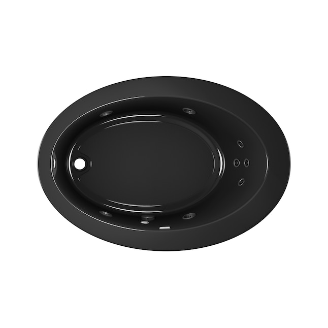 Riva 62 in. x 43 in. Acrylic Left-Hand Drain Oval Drop-In Whirlpool Bathtub with Heater in White Riva 62 in. x 43 in. Acrylic Left-Hand Drain Oval Drop-In Whirlpool Bathtub with Heater in White