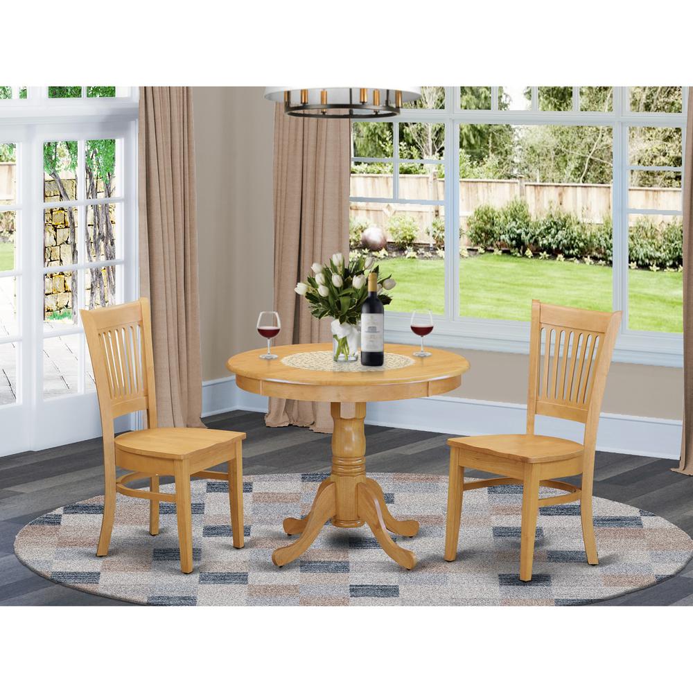 East West Furniture ANVA3-OAK-W Dining-Sets - View #3
