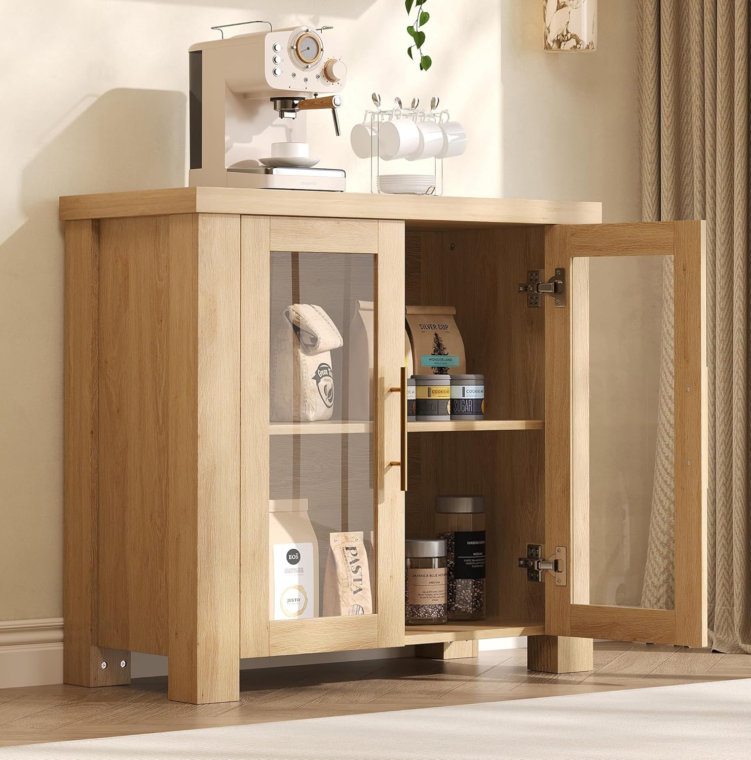 Garvee 33in Buffet Cabinet with Storage Sideboard Credenza with ...