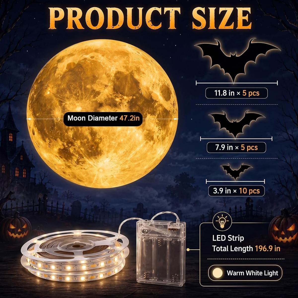 ZXQJRAQ JIA1-4ED9D8 Halloween-String-Lights - View #3