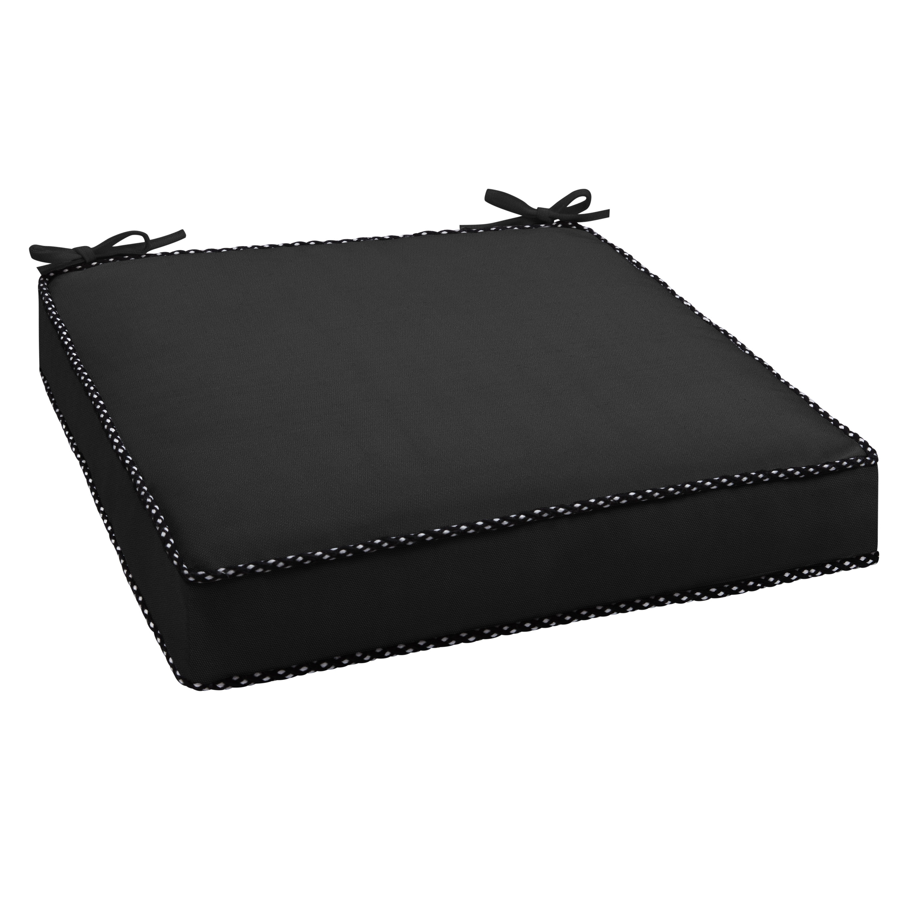 Sunbrella 20 inch x 18 inch Seat Pad 2 Pack - Canvas Black