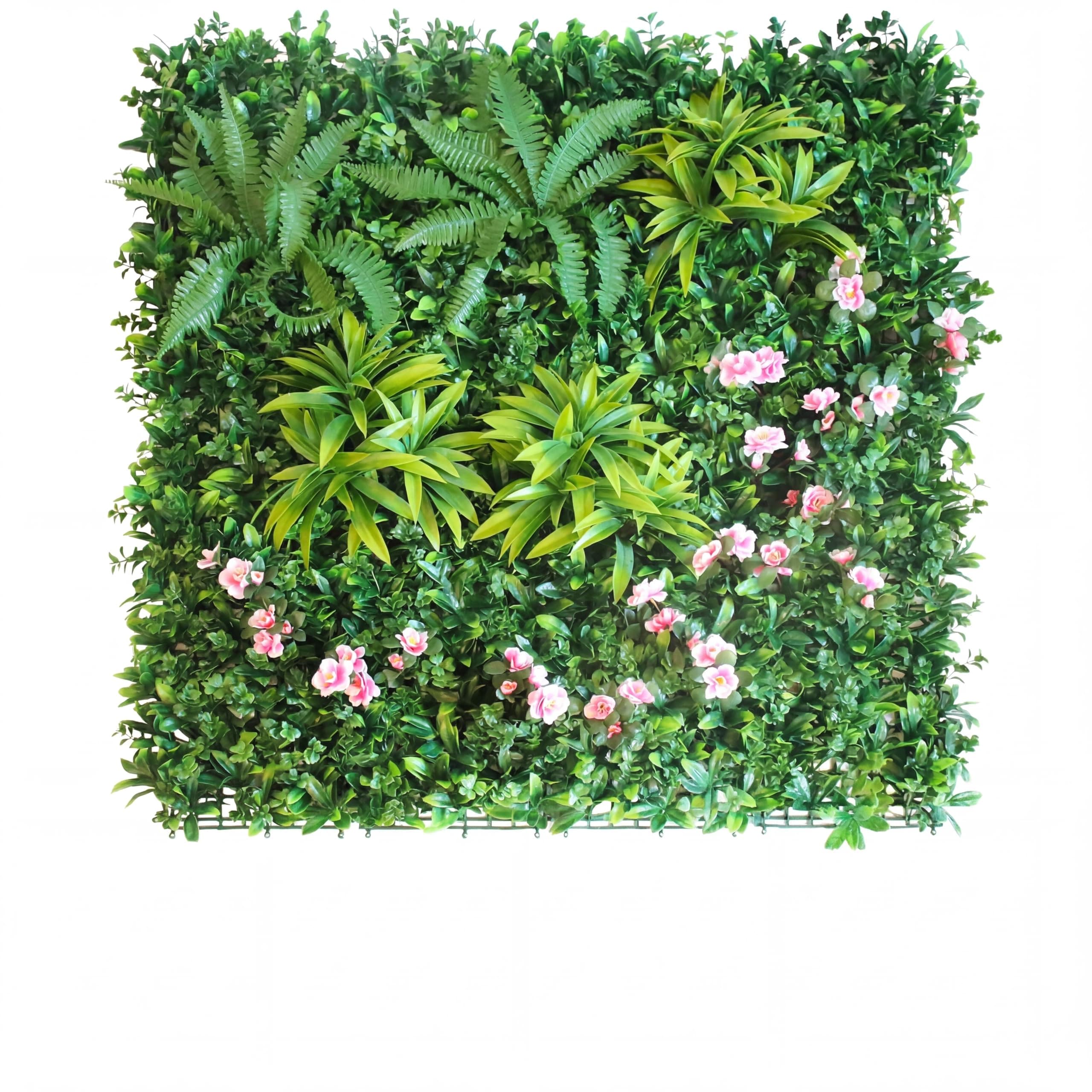 Garvee 6 Pack Artificial Grass Wall Panel 39.37 x 39.37 inch Mixed Foliage Greenery Privacy Screen for Garden