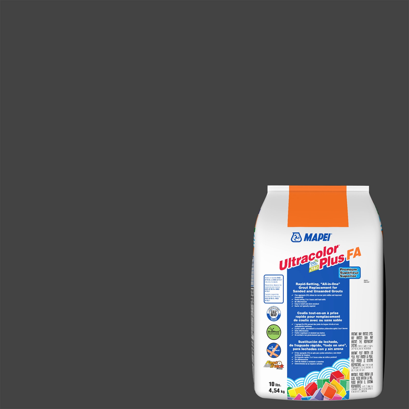MAPEI Ultracolor Plus FA Black #5010 All-in-one Grout (10-lb) #6BU501005