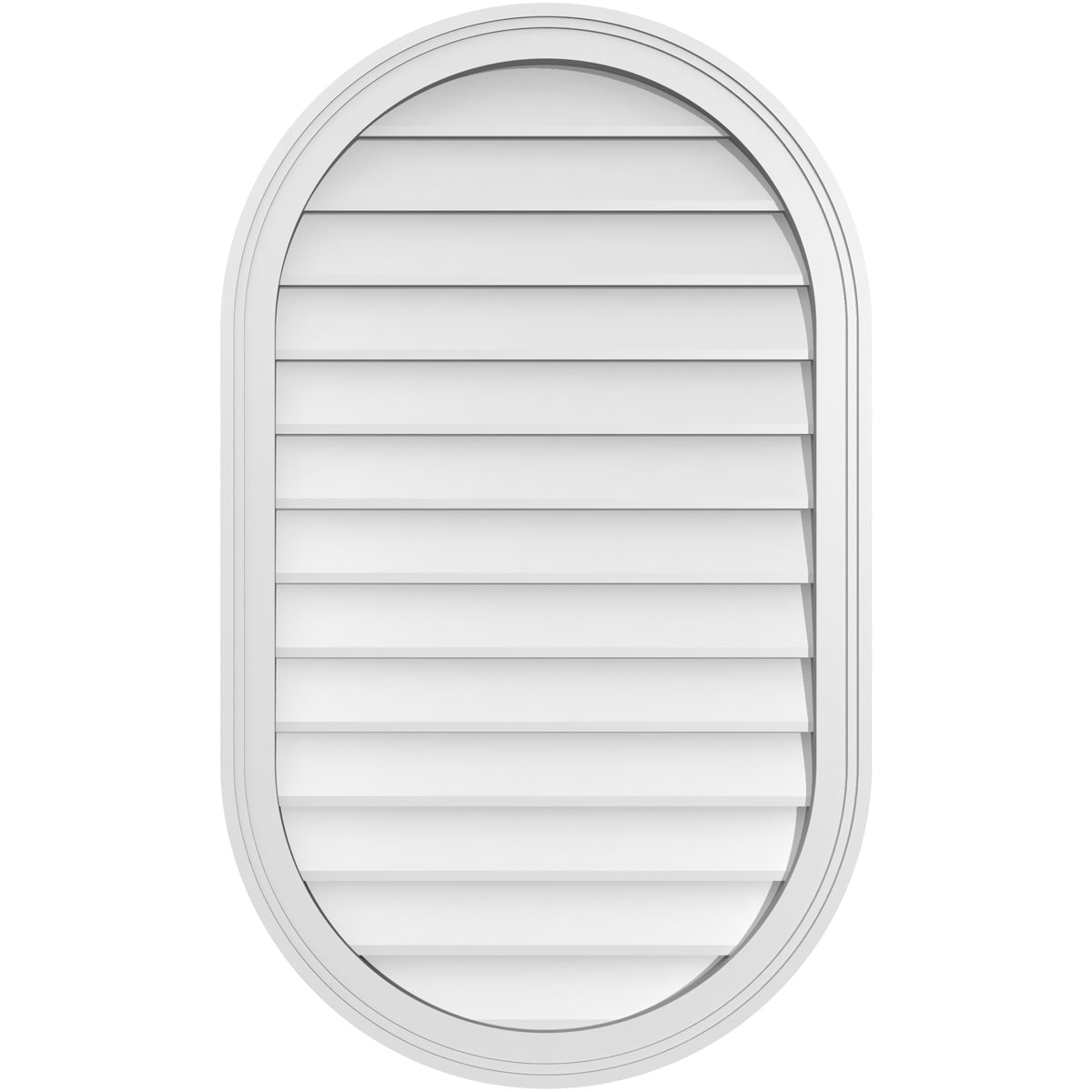 Ekena Millwork GVPVR24X4002SN 24-Inches x 40-Inches Off-white Oval PVC Gable Louver Vent