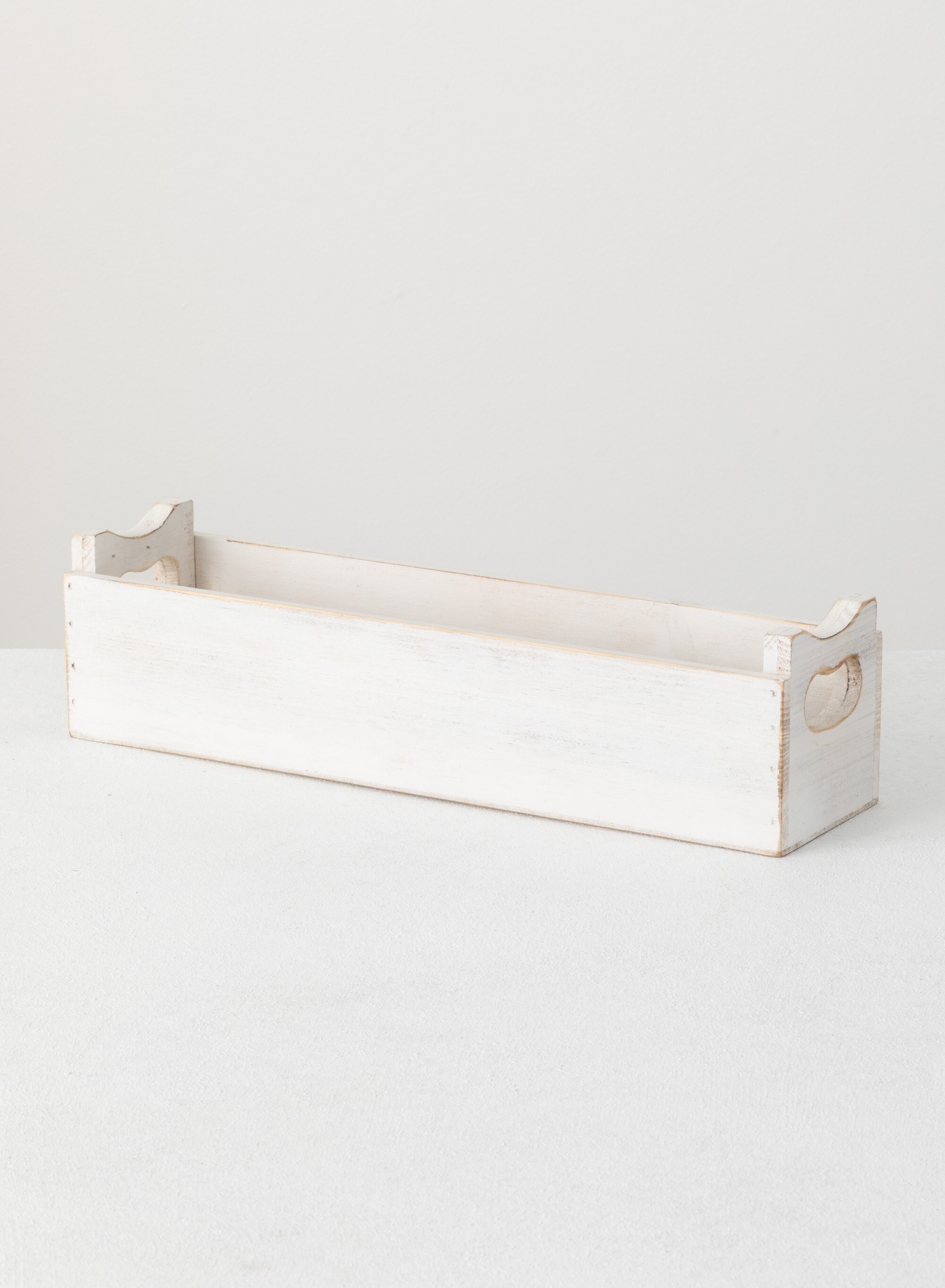 Sullivans N2617 Rectangle 3.75-in W Small White Wood Indoor Planter
