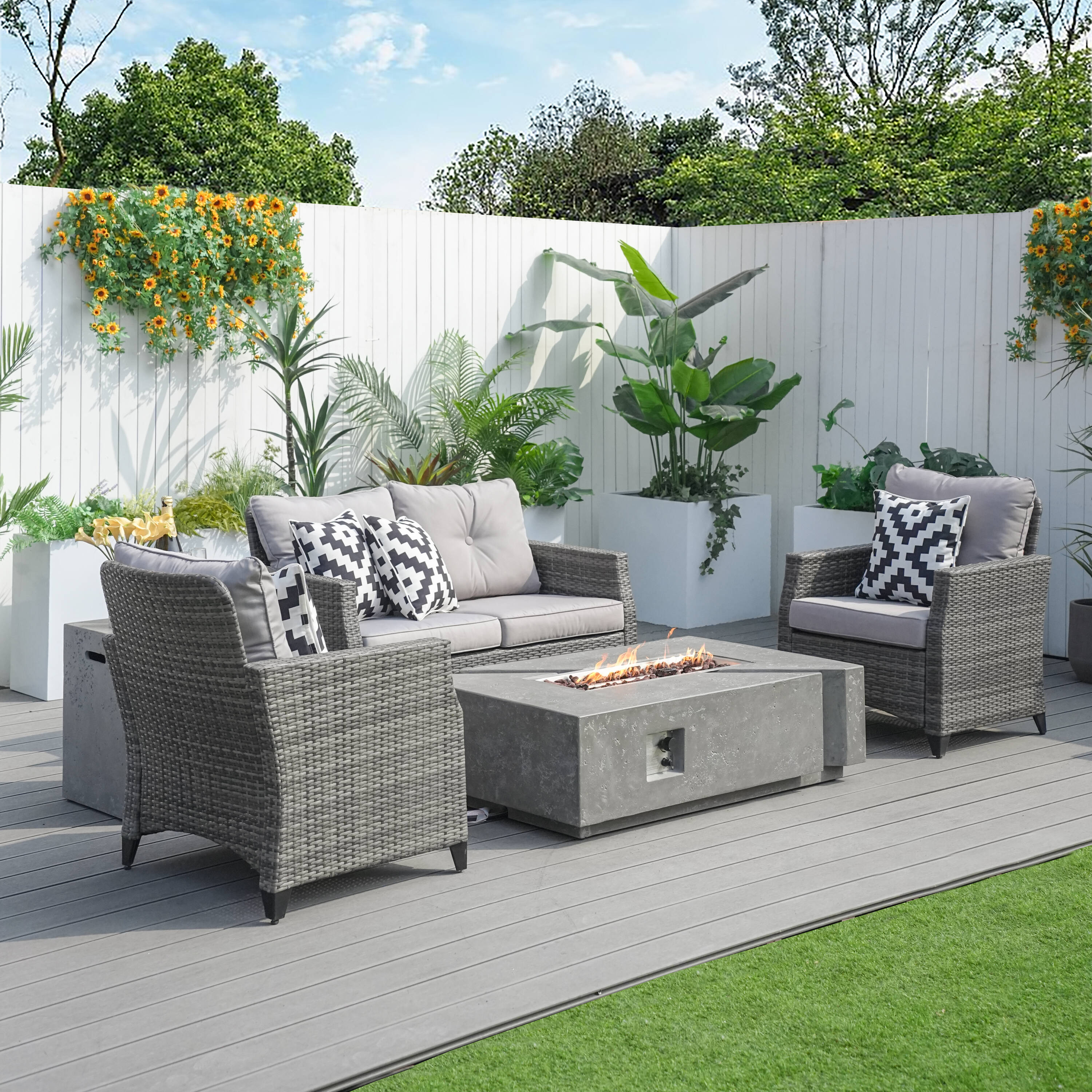 Direct Wicker DWG-1801P&24913-G Patio-Conversation-Sets - View #4