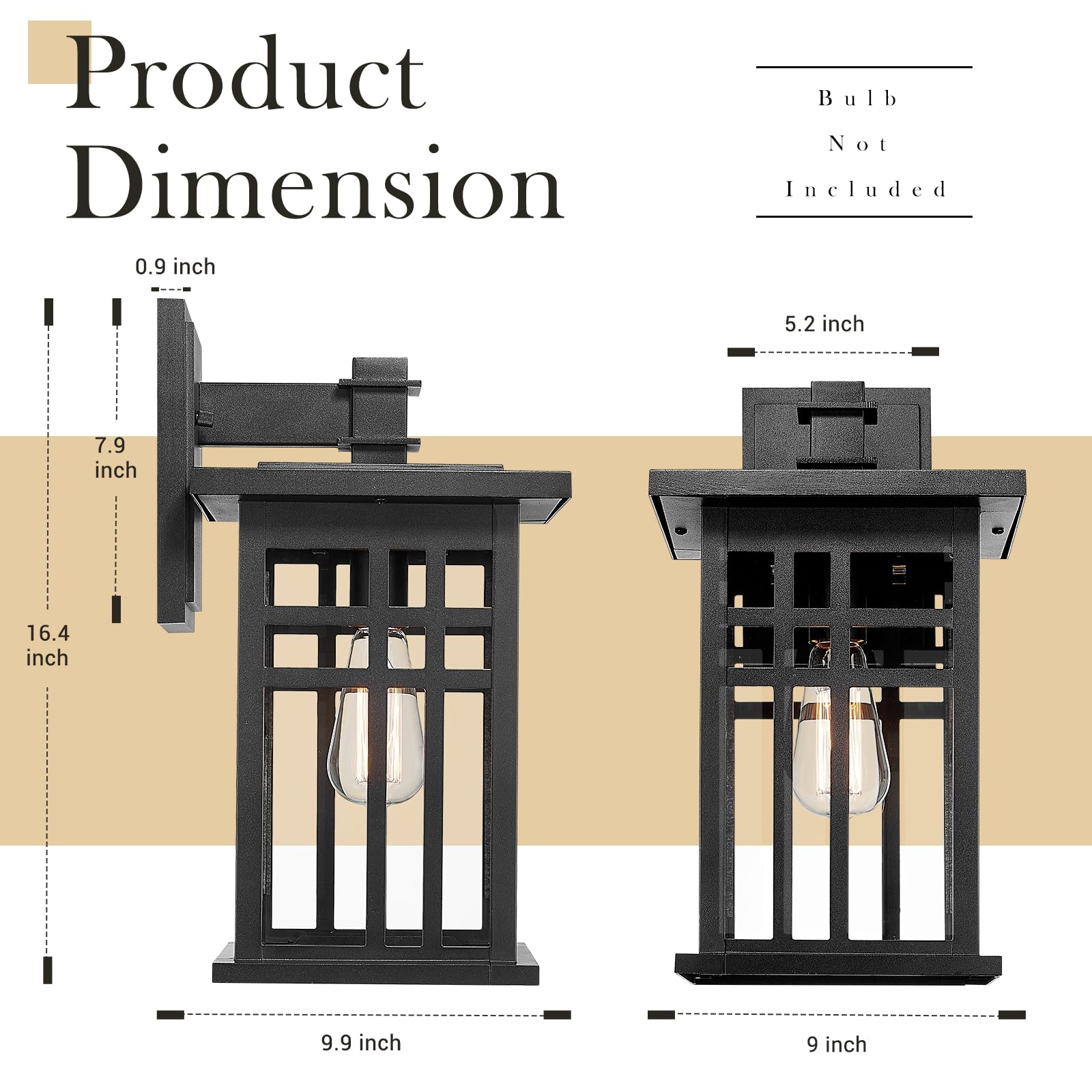 LTMATE LS20068B-L BK Outdoor-Wall-Lighting - View #2