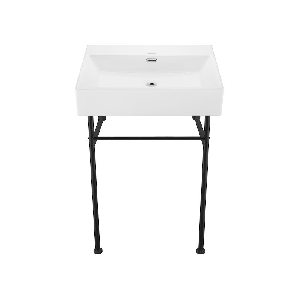 Swiss Madison - Claire 24 Rectangle Zero Hole Console Sink with Matte Black Legs