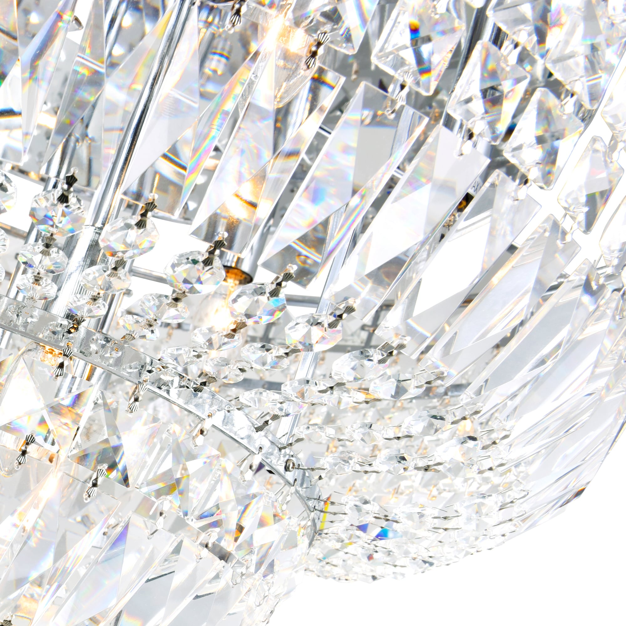 Stefania Chrome Crystal 31" Grand Entryway Chandelier