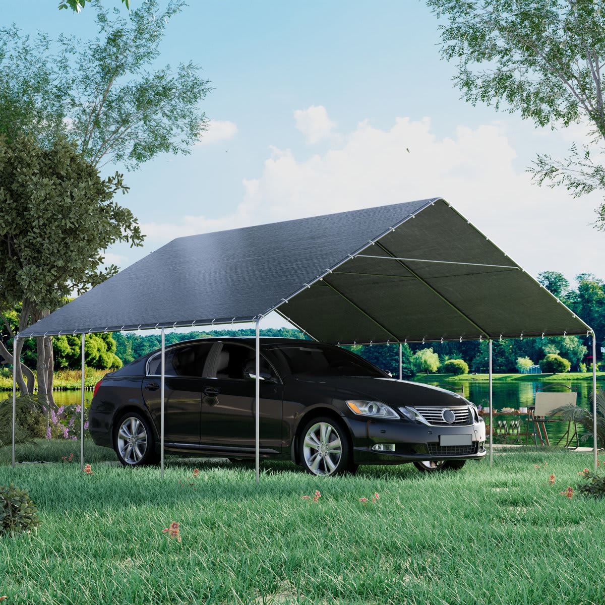 U-HOMY YY-0016GY-CP Carport-Covers - View #4