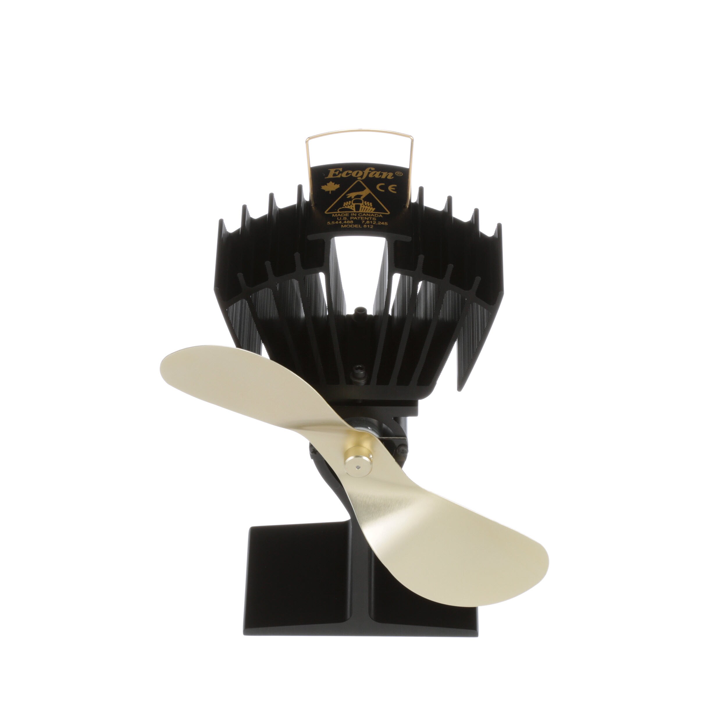 Ecofan AirMax Wood Stove Fan - Black w/Gold Blade, 175 CFM, Self