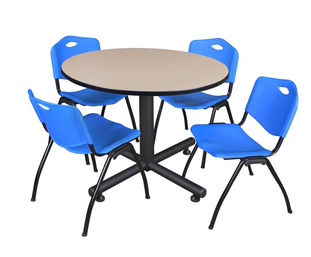 Regency TKB48RNDBE47BE Breakroom Off-white 4-Person Training Table (48-in W x 29-in H)