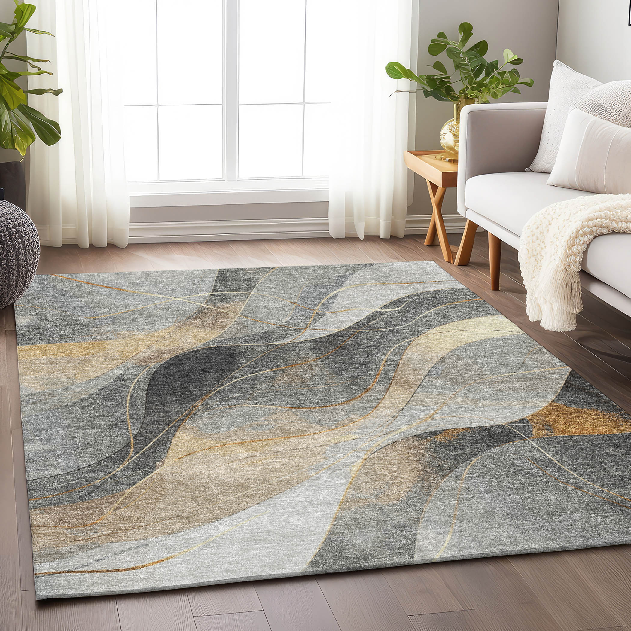 Addison Rugs ACN1668GY9X12 Chantille ACN1668GY 9 x 12 (ft) Loomed Gray Rectangular Indoor/Outdoor Machine washable Pet Friendly Area rug